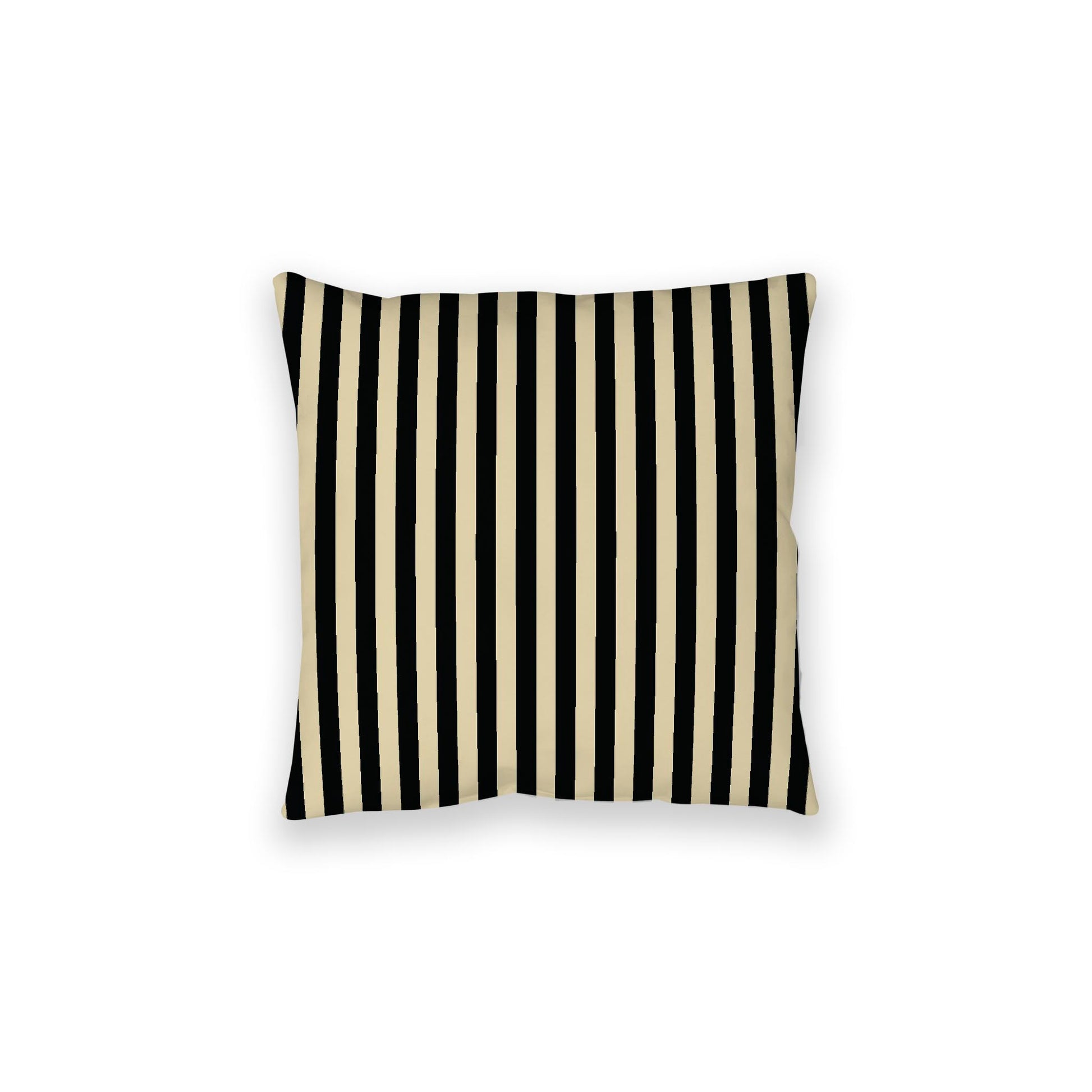 Desert Sand Spun Polyester Floor Pillow, Bold Black Bars on Top, Desert Sand Bottom, 28 x 28 inches