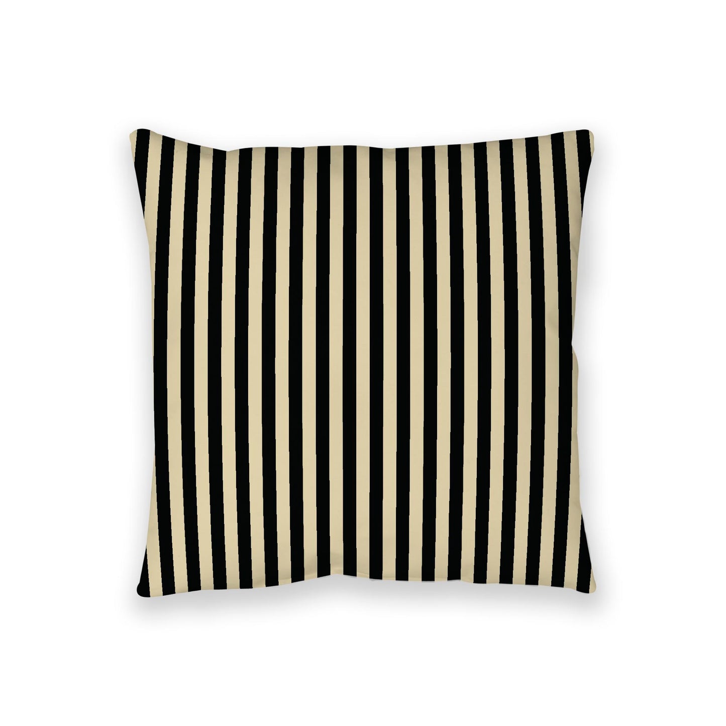 Desert Sand Spun Polyester Floor Pillow, Bold Black Bars on Top, Desert Sand Bottom, 36 x 36 inches