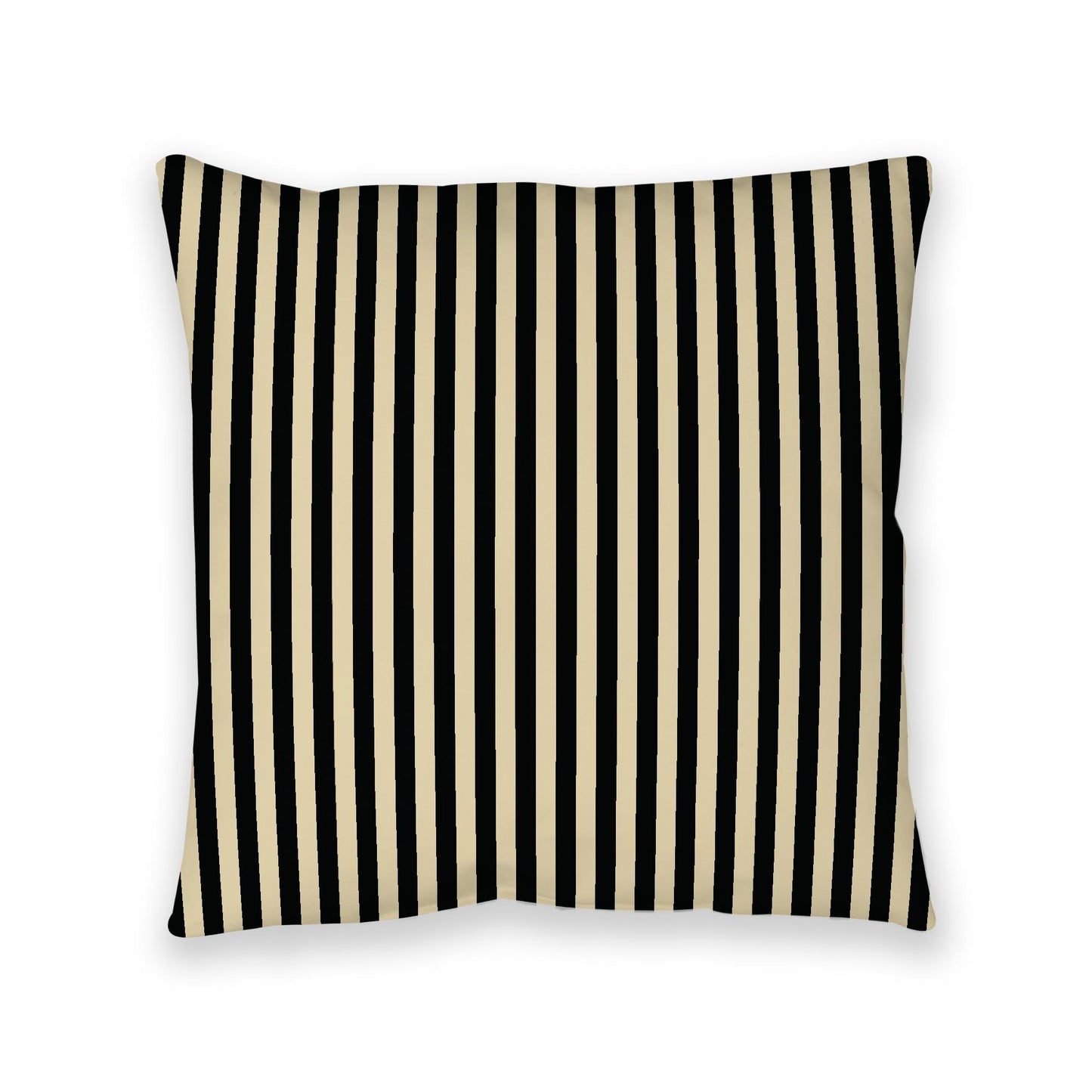 Desert Sand Spun Polyester Floor Pillow, Bold Black Bars on Top, Desert Sand Bottom, 40 x 40 inches