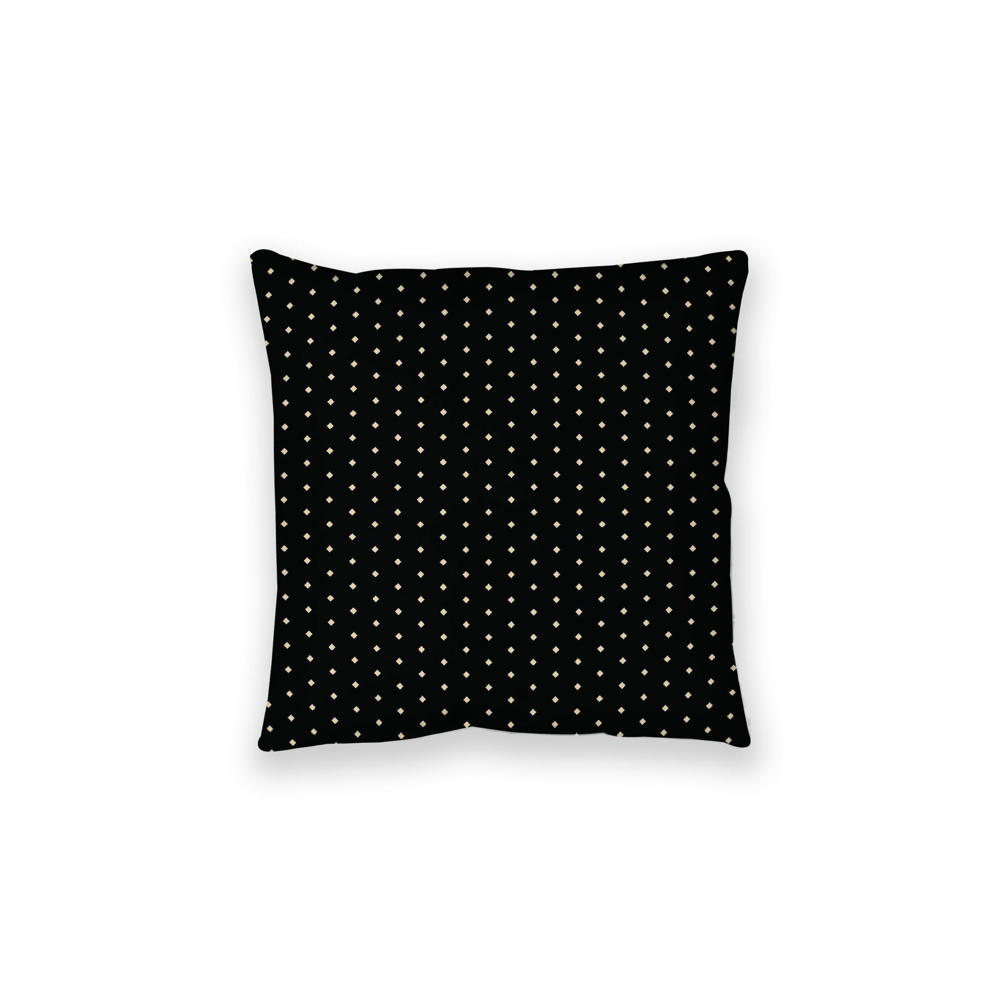 Black Spun Polyester Floor Pillow, Desert Sand Diamonds on Top, Black Bottom, 28 x 28 inches