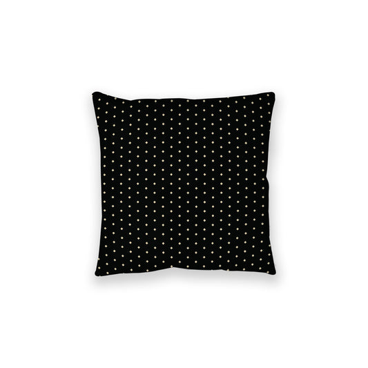 Black Spun Polyester Floor Pillow, Desert Sand Diamonds on Top, Black Bottom, 28 x 28 inches