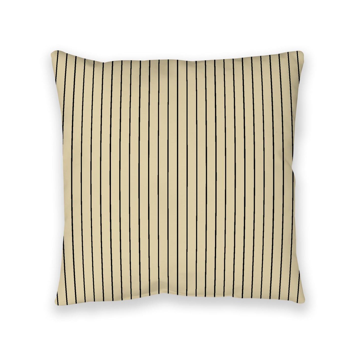 Desert Sand Spun Polyester Floor Pillow, Black Stripes on Top, Desert Sand Bottom, 40 x 40 inches