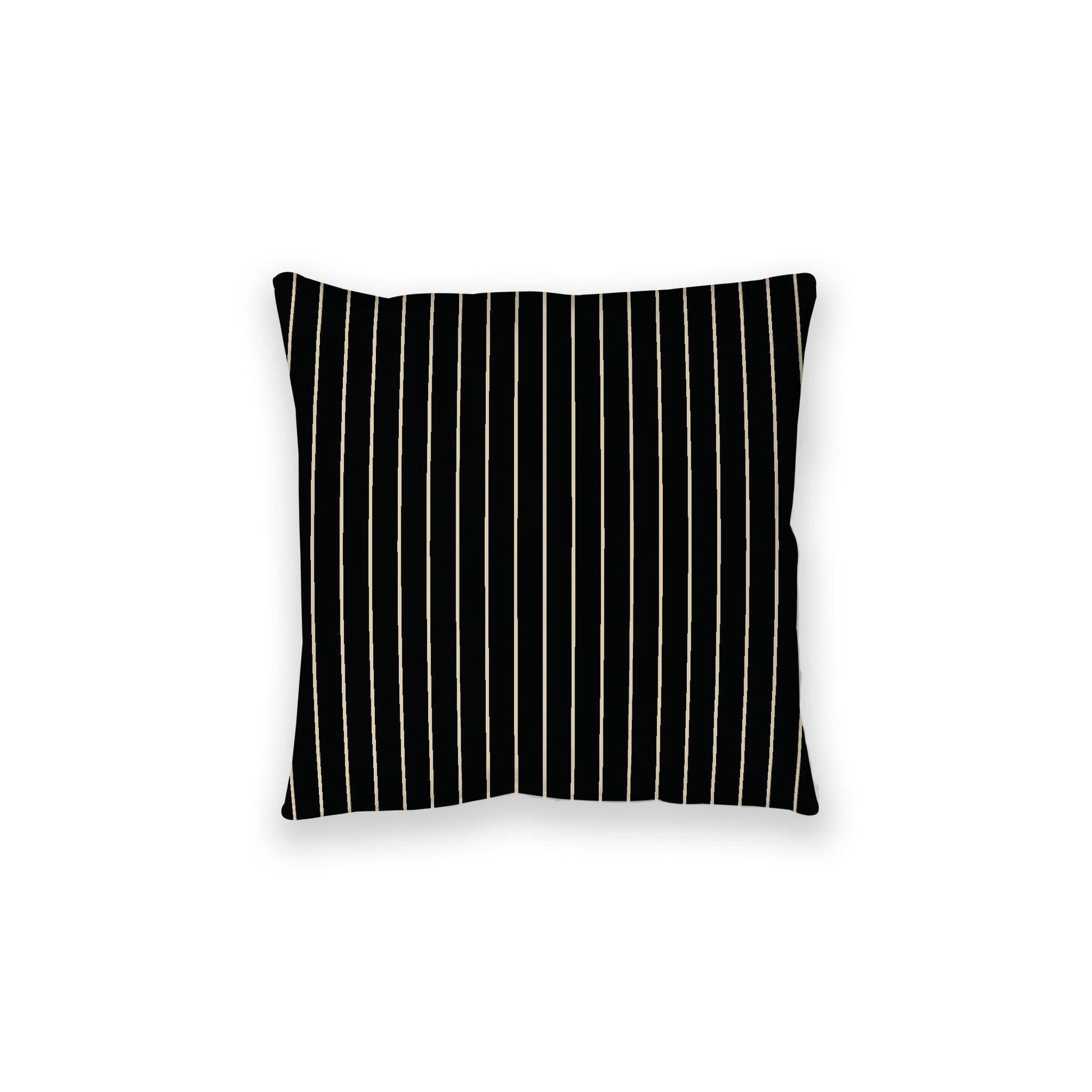 Black Spun Polyester Floor Pillow, Desert Sand Stripes on Top, Black Bottom, 28 x 28 inches