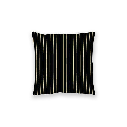 Black Spun Polyester Floor Pillow, Desert Sand Stripes on Top, Black Bottom, 28 x 28 inches