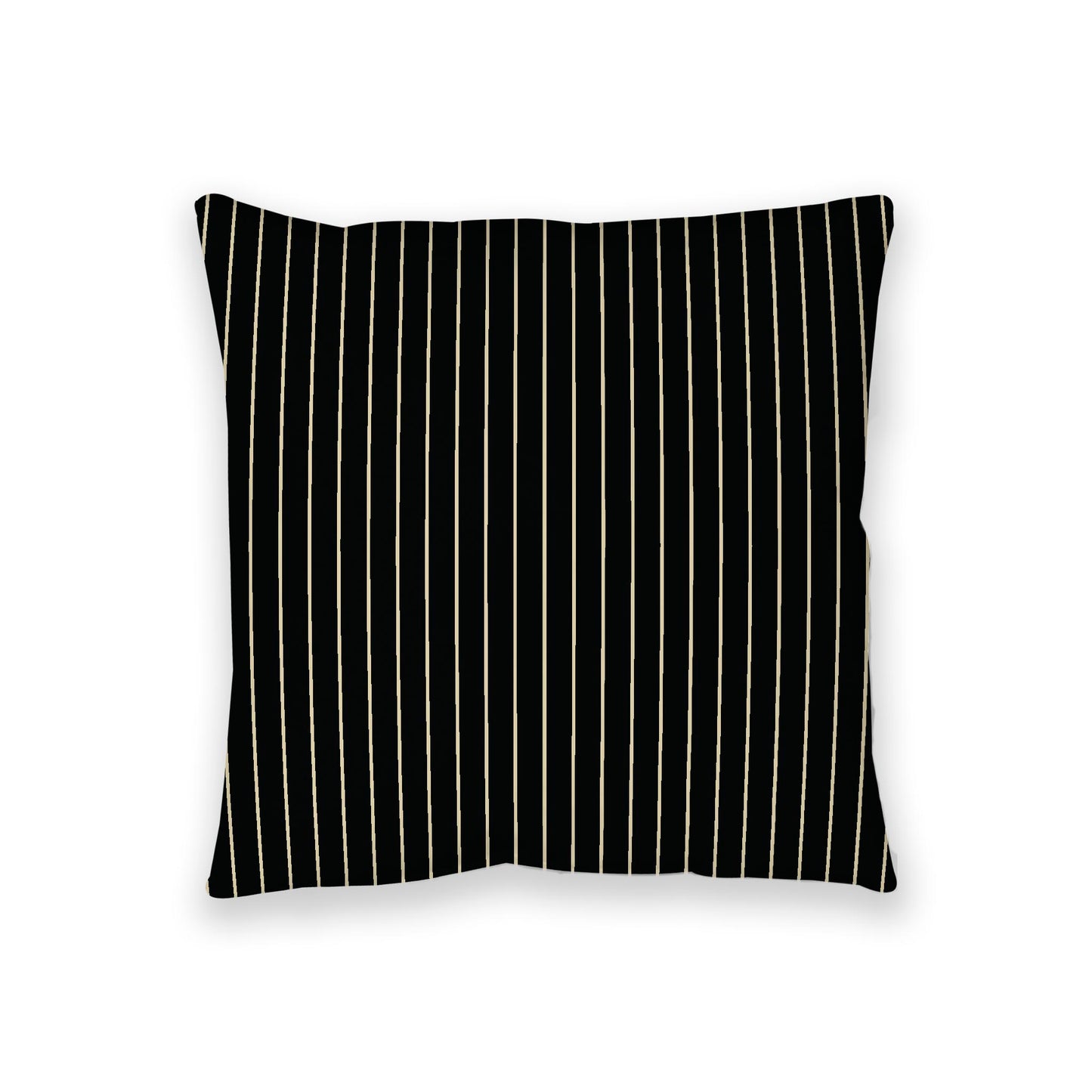 Black Spun Polyester Floor Pillow, Desert Sand Stripes on Top, Black Bottom, 36 x 36 inches