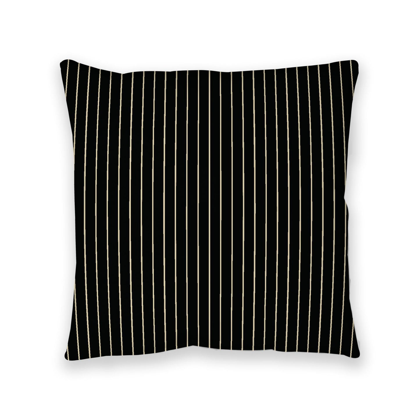 Black Spun Polyester Floor Pillow, Desert Sand Stripes on Top, Black Bottom, 40 x 40 inches