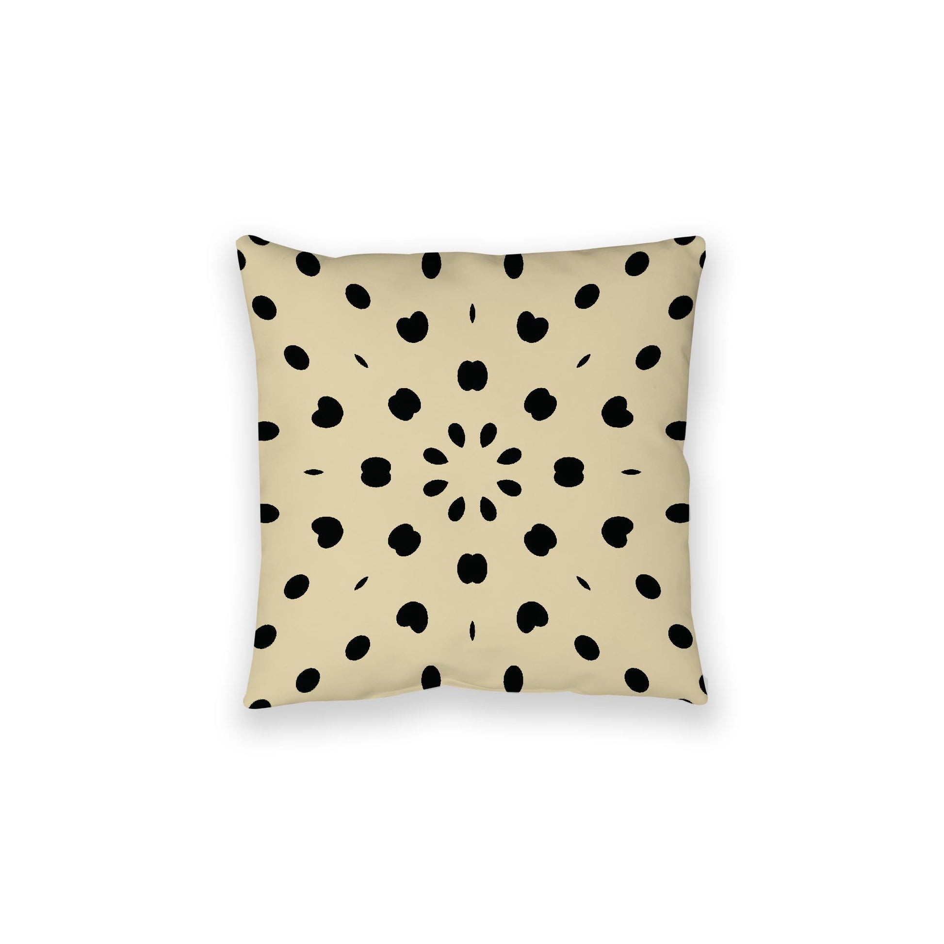 Desert Sand Spun Polyester Floor Pillow, Black Burst on Top, Desert Sand Bottom, 28 x 28 inches