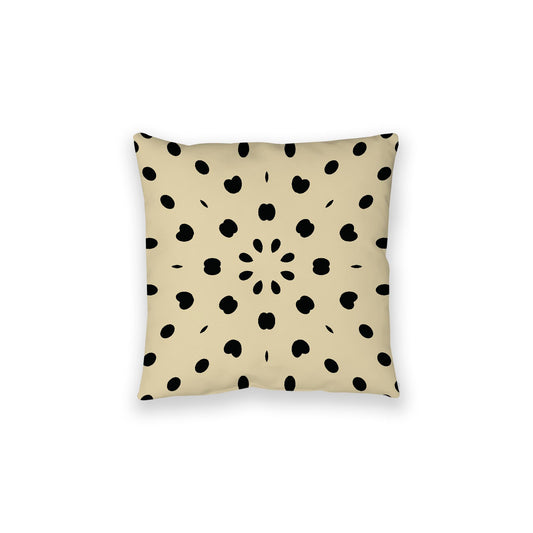 Desert Sand Spun Polyester Floor Pillow, Black Burst on Top, Desert Sand Bottom, 28 x 28 inches