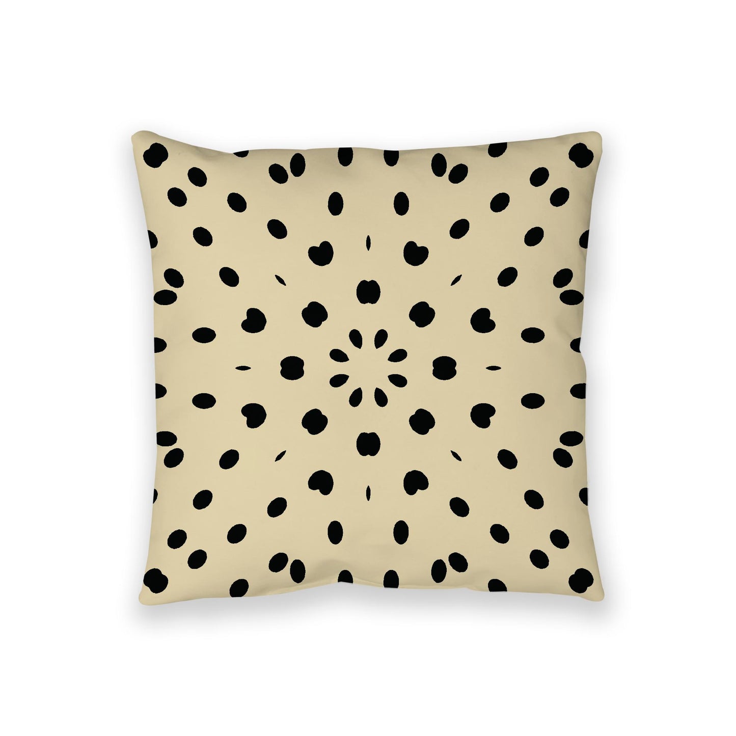 Desert Sand Spun Polyester Floor Pillow, Black Burst on Top, Desert Sand Bottom, 36 x 36 inches