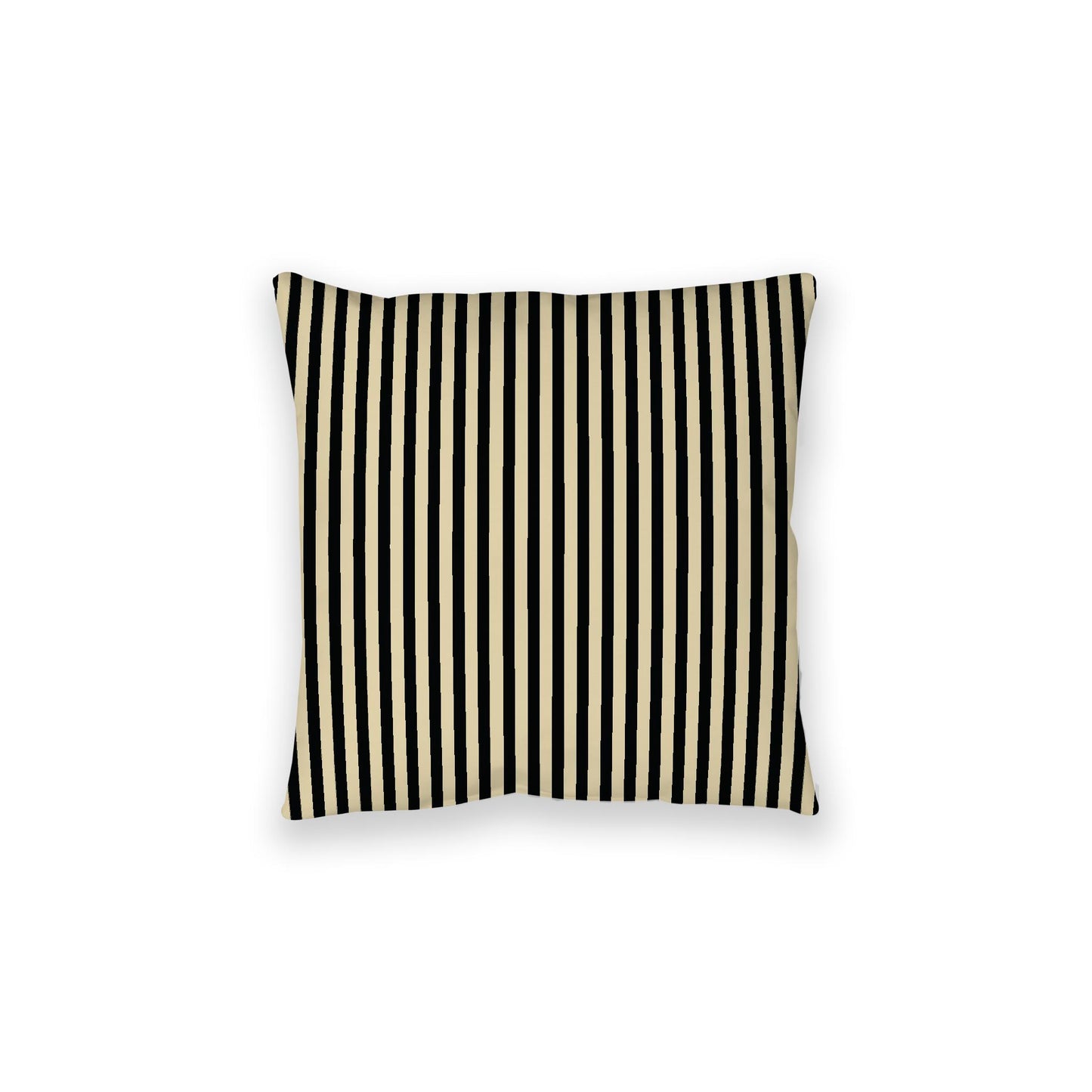 Desert Sand Spun Polyester Floor Pillow, Thin Black Bars on Top, Desert Sand Bottom, 28 x 28 inches
