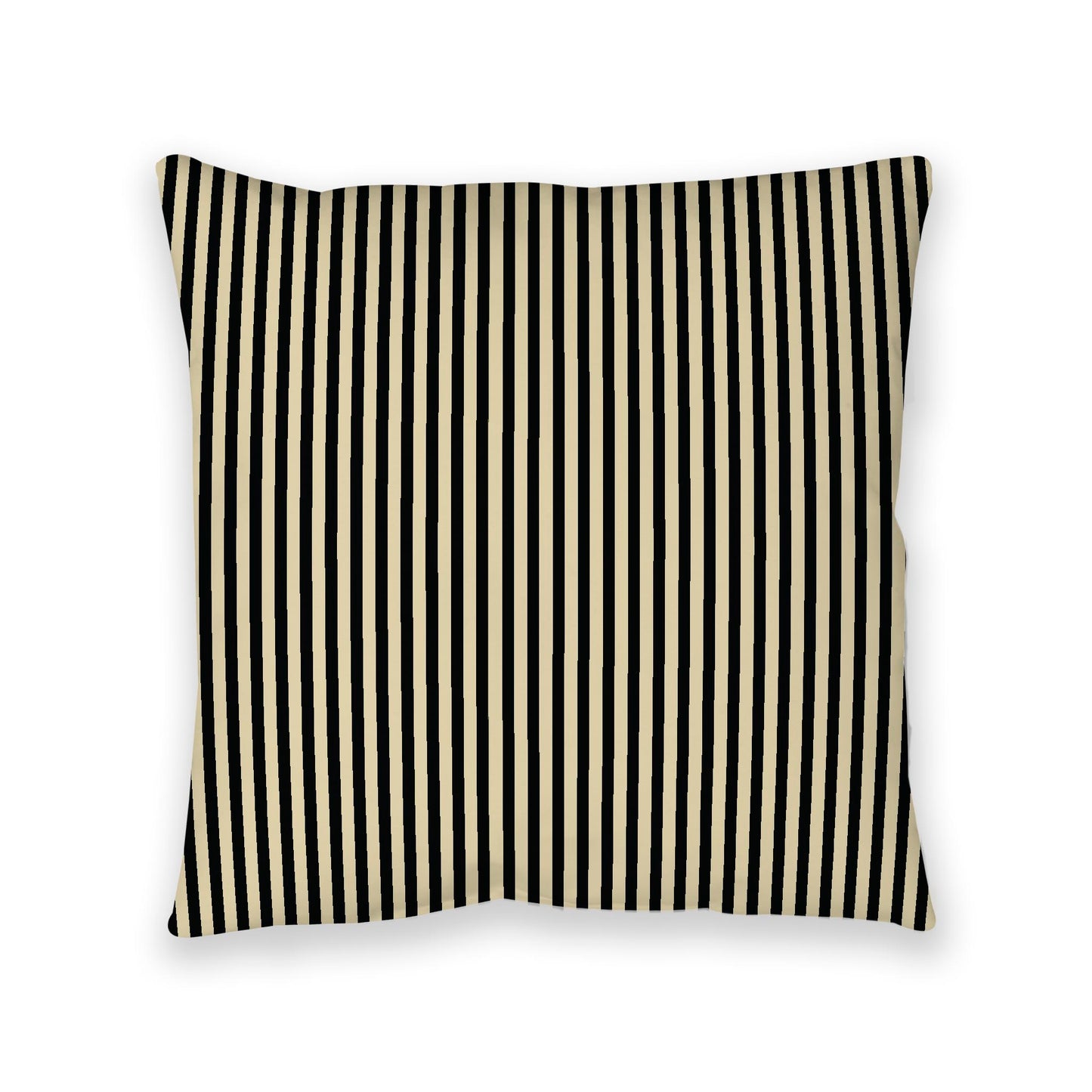 Desert Sand Spun Polyester Floor Pillow, Thin Black Bars on Top, Desert Sand Bottom, 40 x 40 inches