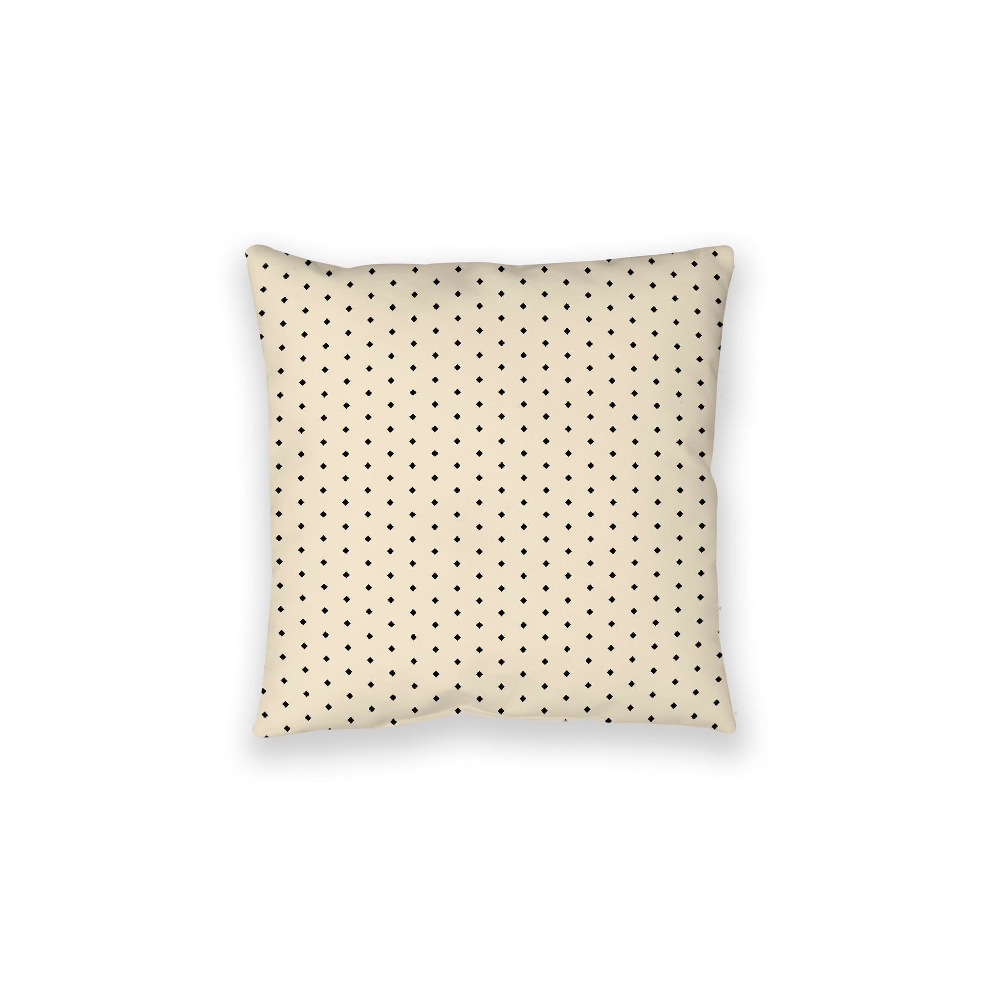 Beige Spun Polyester Floor Pillow, Black Diamonds on Top, Beige Bottom, 28 x 28 inches