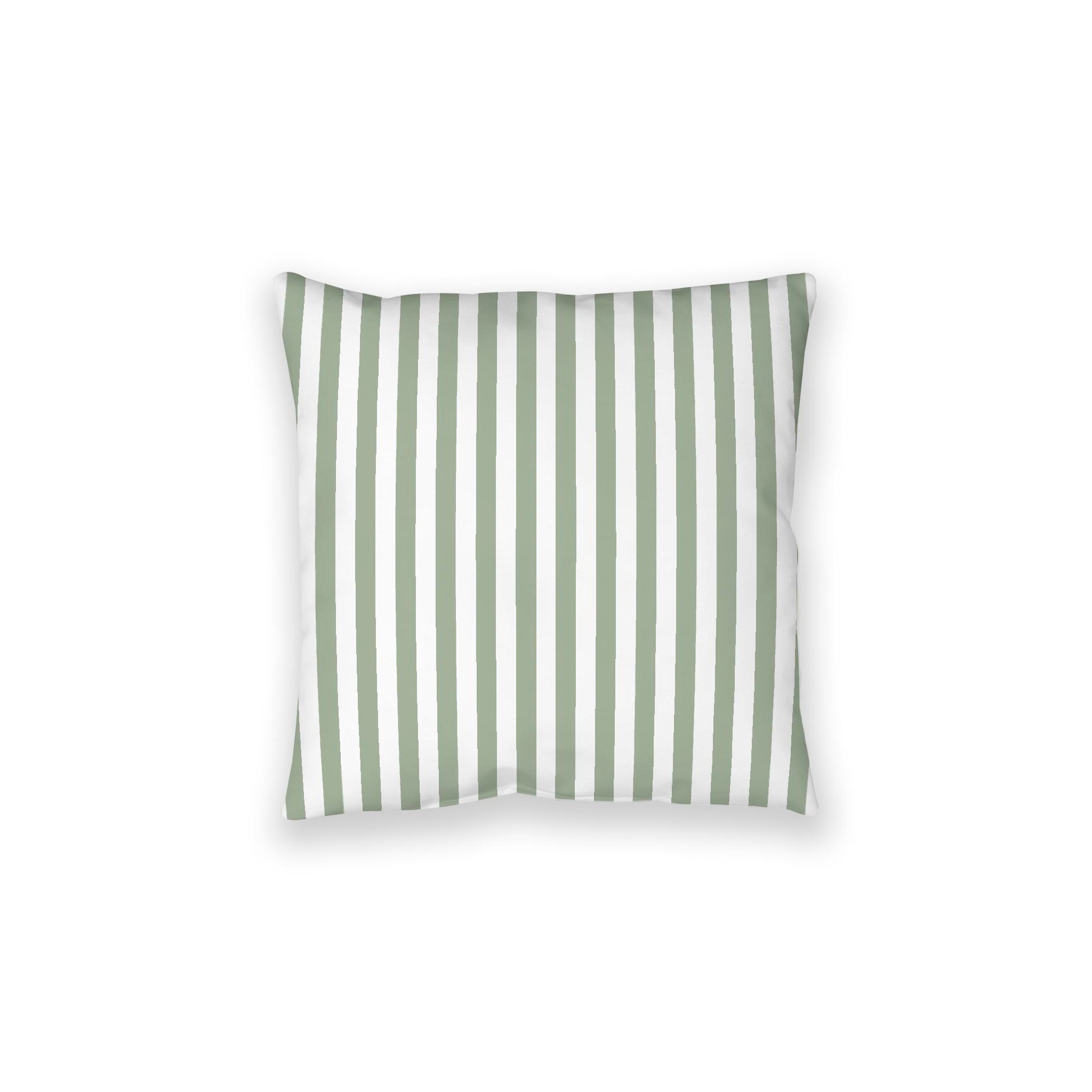 White Spun Polyester Floor Pillow, Bold Green Bars on Top, White Bottom, 28 x 28 inches