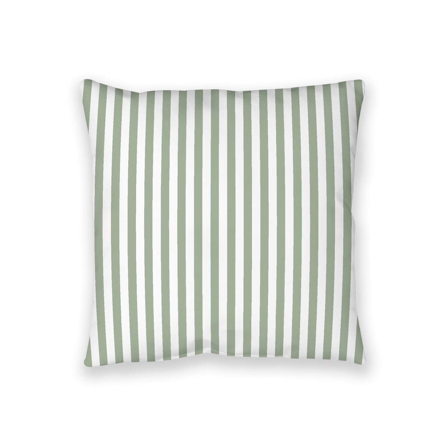 White Spun Polyester Floor Pillow, Bold Green Bars on Top, White Bottom, 36 x 36 inches