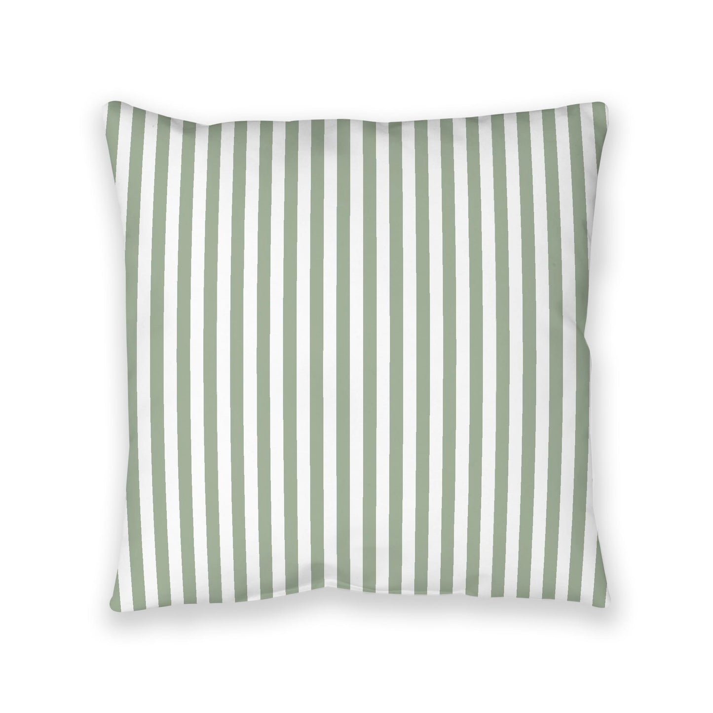 White Spun Polyester Floor Pillow, Bold Green Bars on Top, White Bottom, 40 x 40 inches