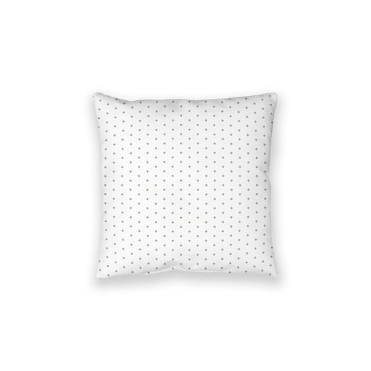 White Spun Polyester Floor Pillow, Green Diamonds on Top, White Bottom, 28 x 28 inches