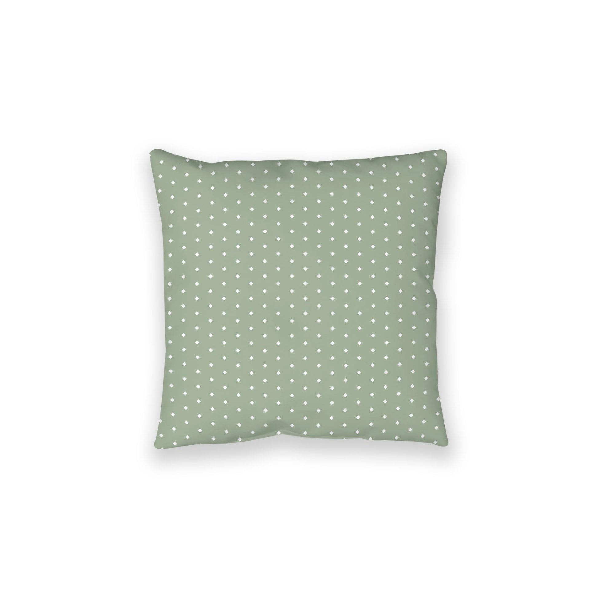 Green Spun Polyester Floor Pillow, White Diamonds on Top, Green Bottom, 28 x 28 inches