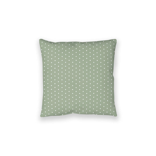 Green Spun Polyester Floor Pillow, White Diamonds on Top, Green Bottom, 28 x 28 inches