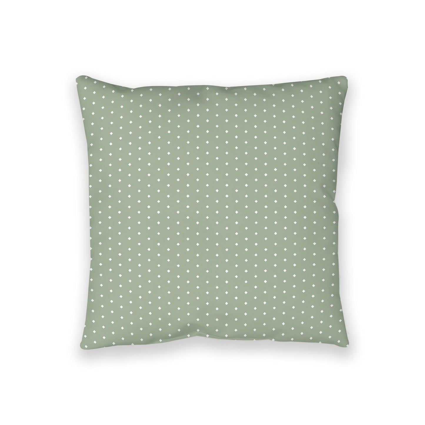 Green Spun Polyester Floor Pillow, White Diamonds on Top, Green Bottom, 36 x 36 inches