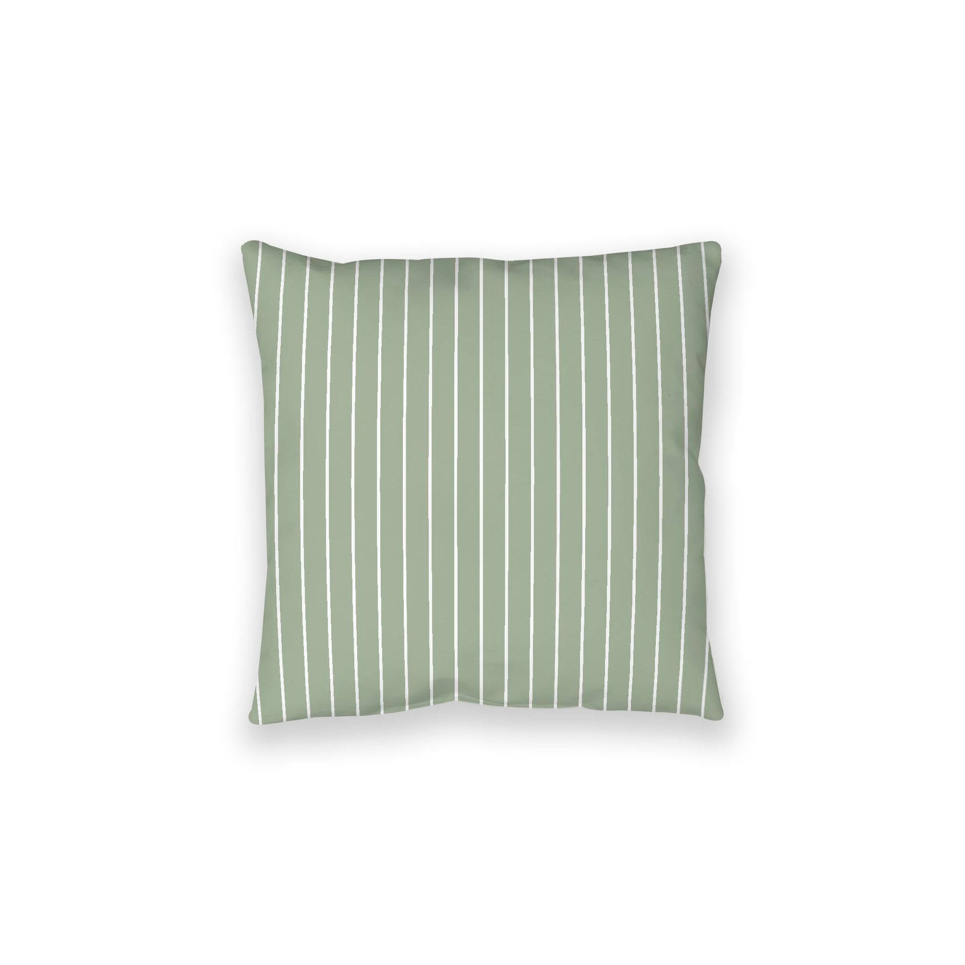 Green Spun Polyester Floor Pillow, White Stripes on Top, Green Bottom, 28 x 28 inches