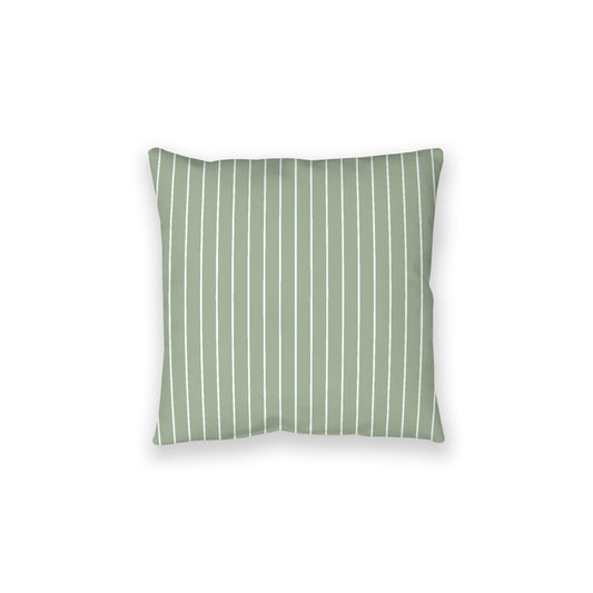Green Spun Polyester Floor Pillow, White Stripes on Top, Green Bottom, 28 x 28 inches