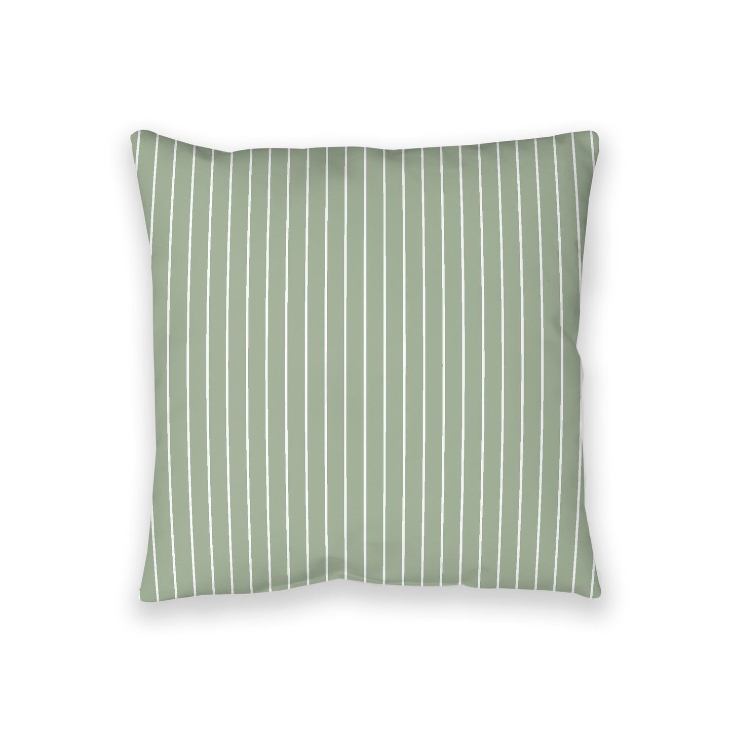 Green Spun Polyester Floor Pillow, White Stripes on Top, Green Bottom, 36 x 36 inches