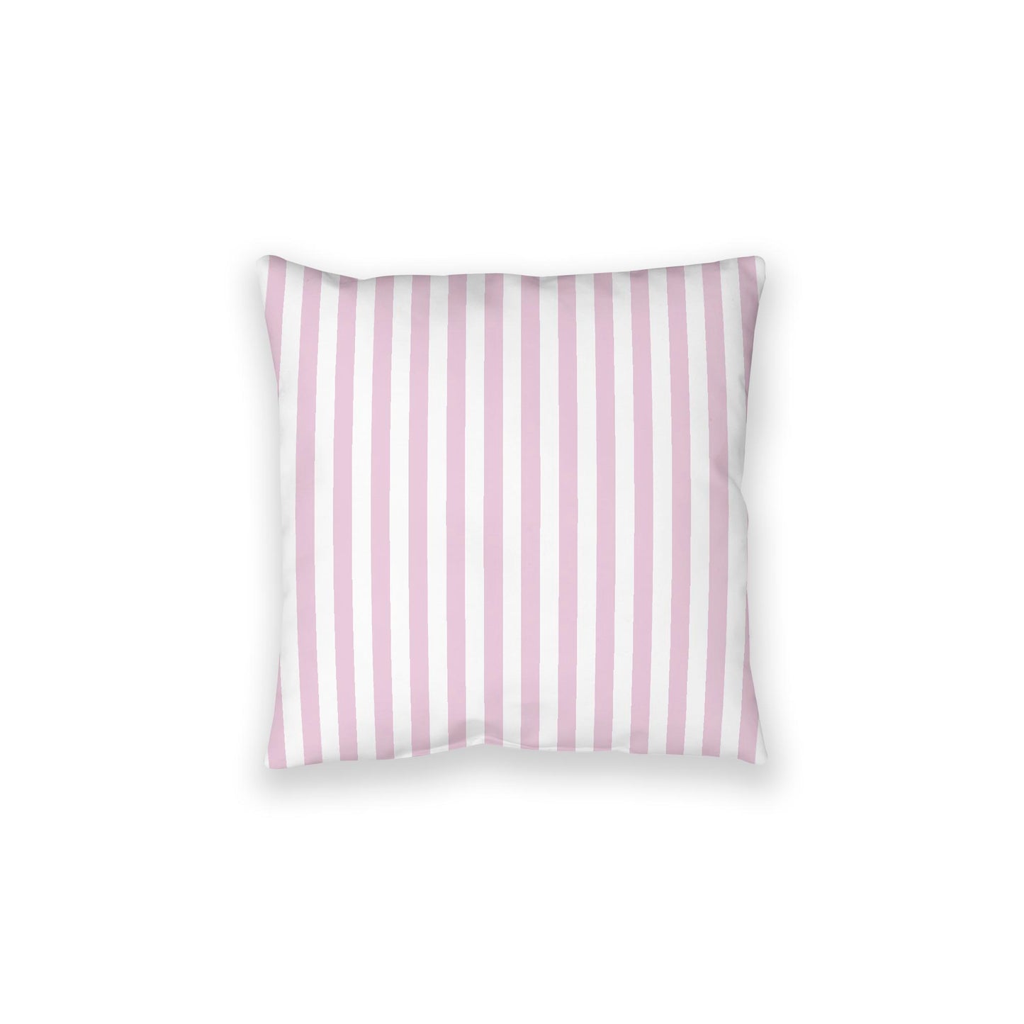 White Spun Polyester Floor Pillow, Bold Pink Bars on Top, White Bottom, 28 x 28 inches