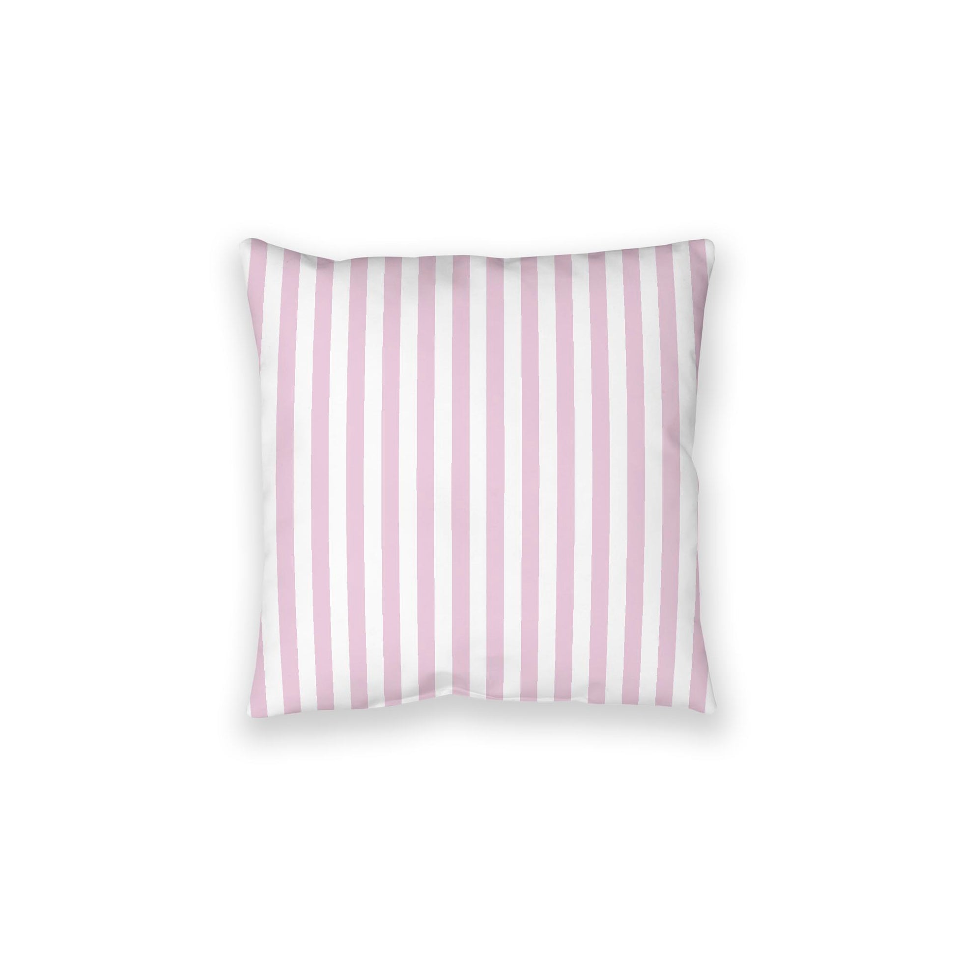 White Spun Polyester Floor Pillow, Bold Pink Bars on Top, White Bottom, 28 x 28 inches