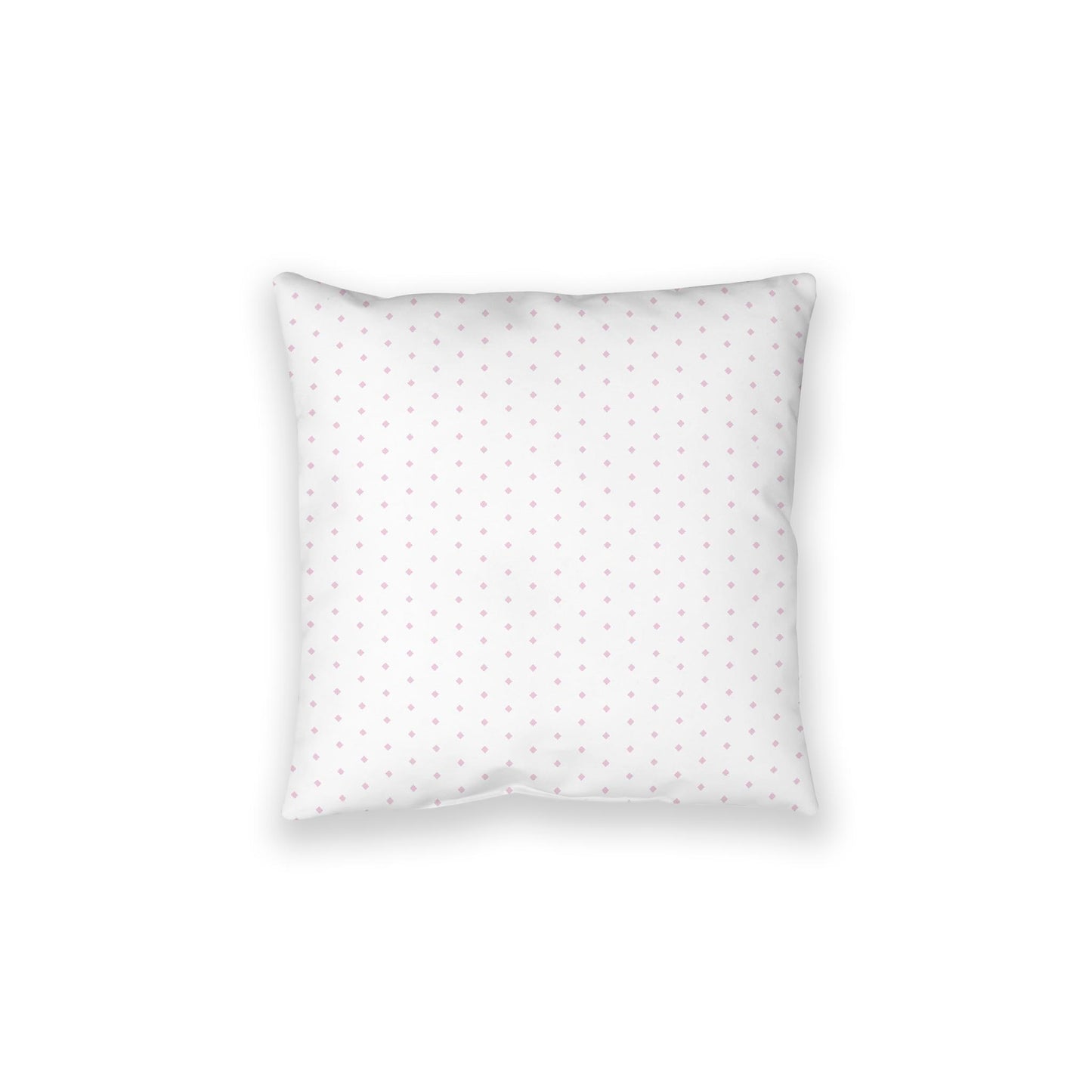 White Spun Polyester Floor Pillow, Pink Diamonds on Top, White Bottom, 28 x 28 inches