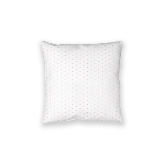 White Spun Polyester Floor Pillow, Pink Diamonds on Top, White Bottom, 28 x 28 inches