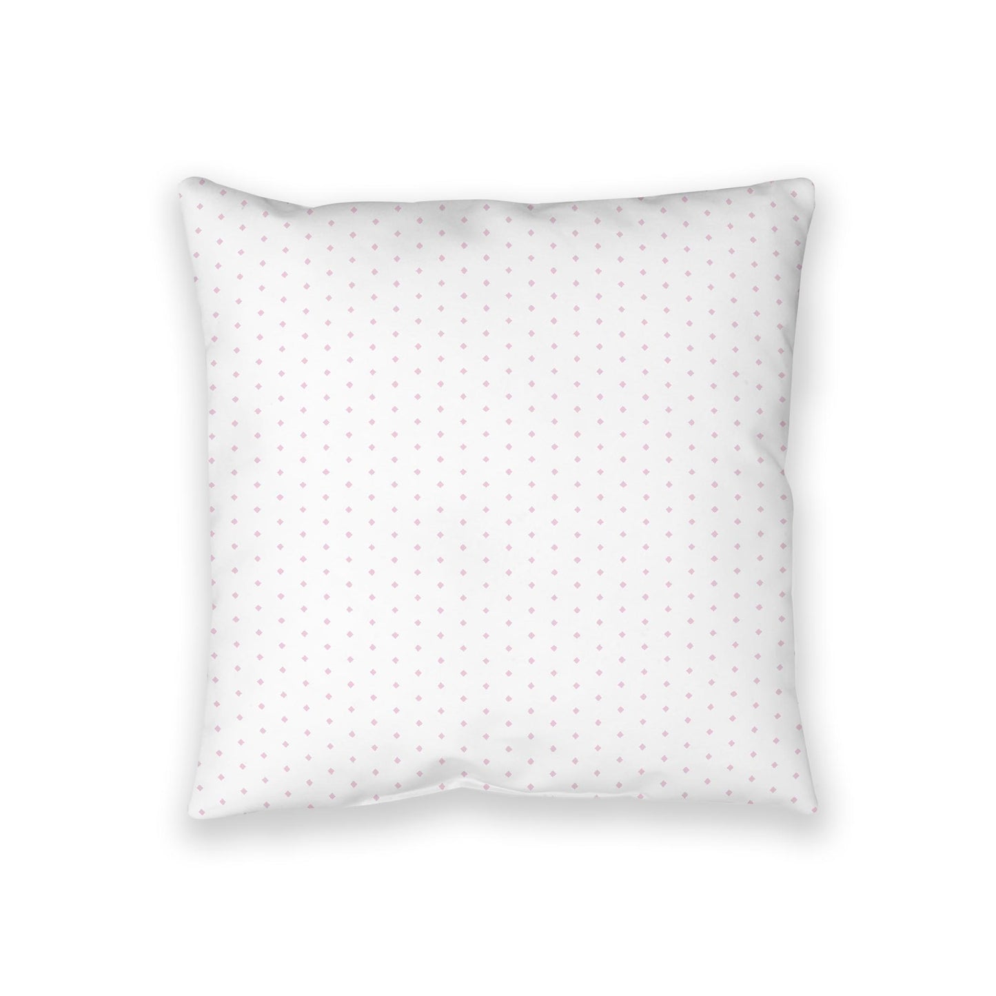 White Spun Polyester Floor Pillow, Pink Diamonds on Top, White Bottom, 36 x 36 inches