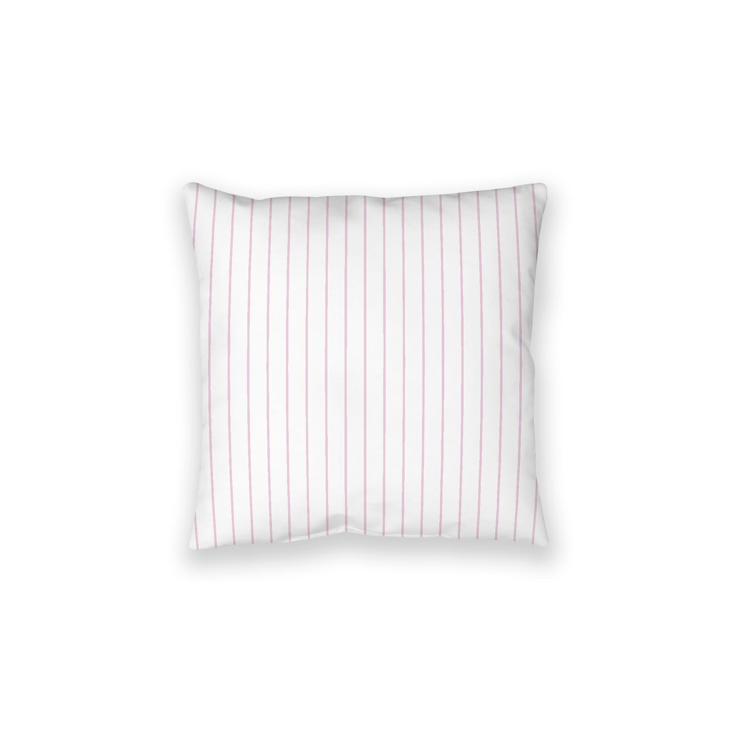 White Spun Polyester Floor Pillow, Pink Stripes on Top, White Bottom, 28 x 28 inches