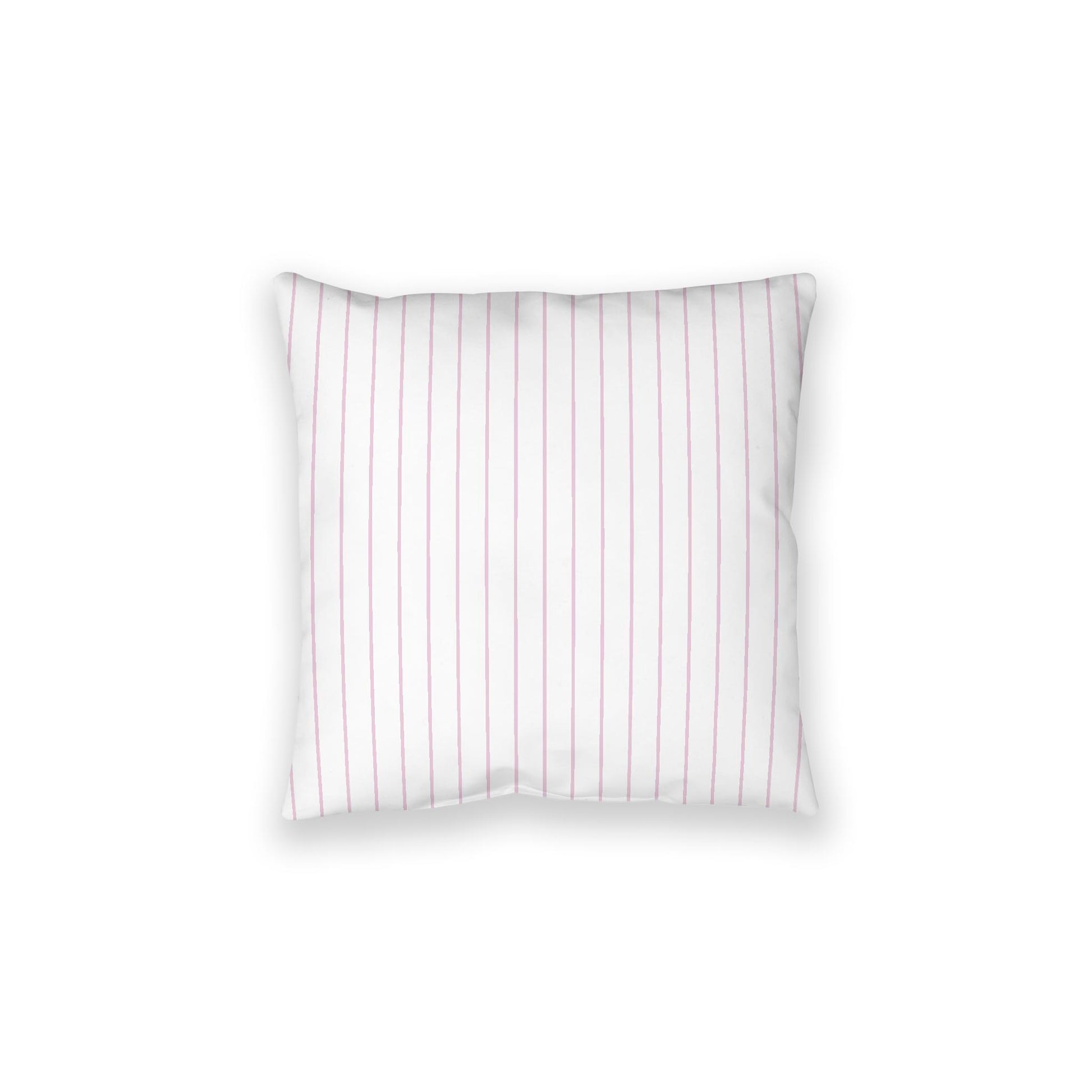 White Spun Polyester Floor Pillow, Pink Stripes on Top, White Bottom, 28 x 28 inches