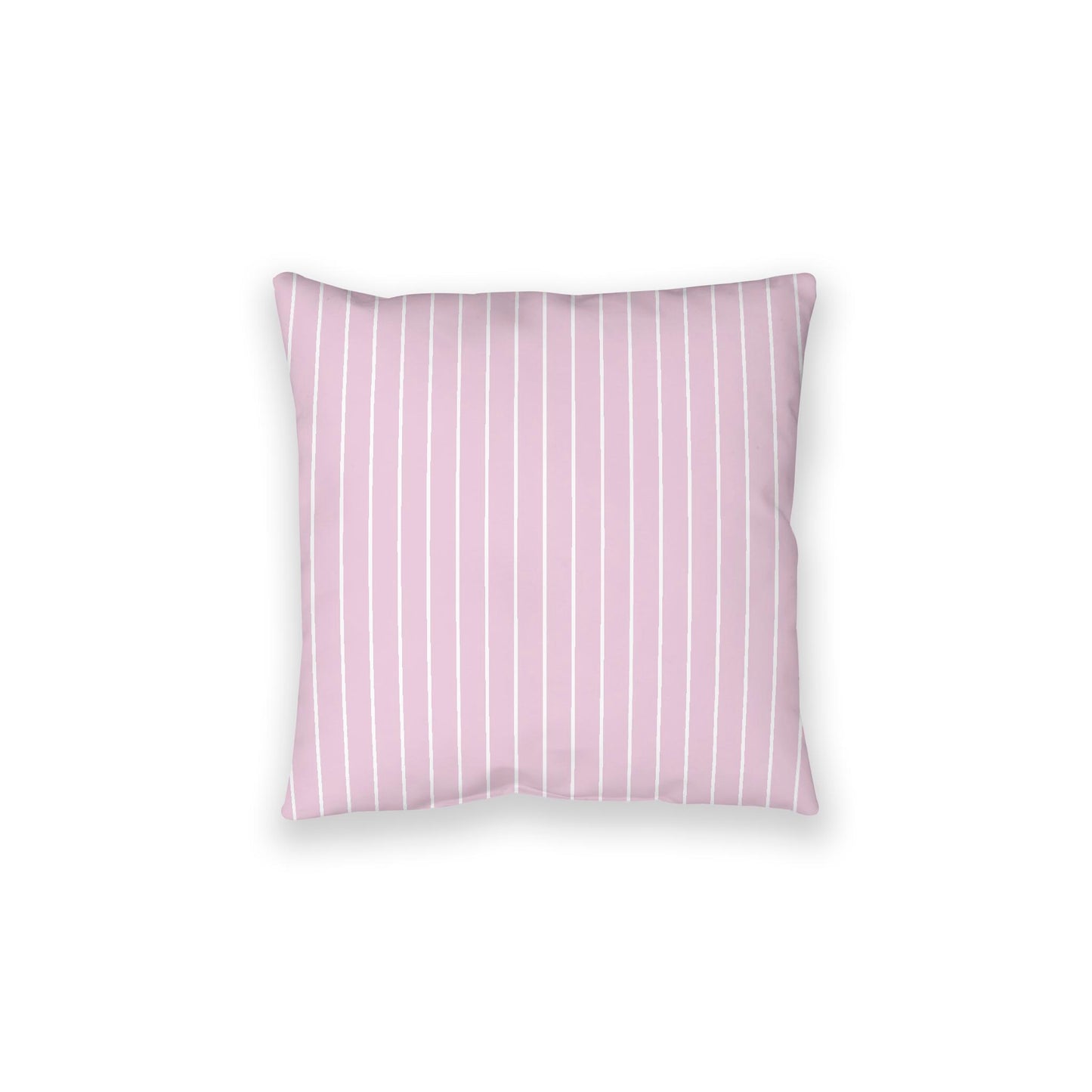 Pink Spun Polyester Floor Pillow, White Stripes on Top, Pink Bottom, 28 x 28 inches