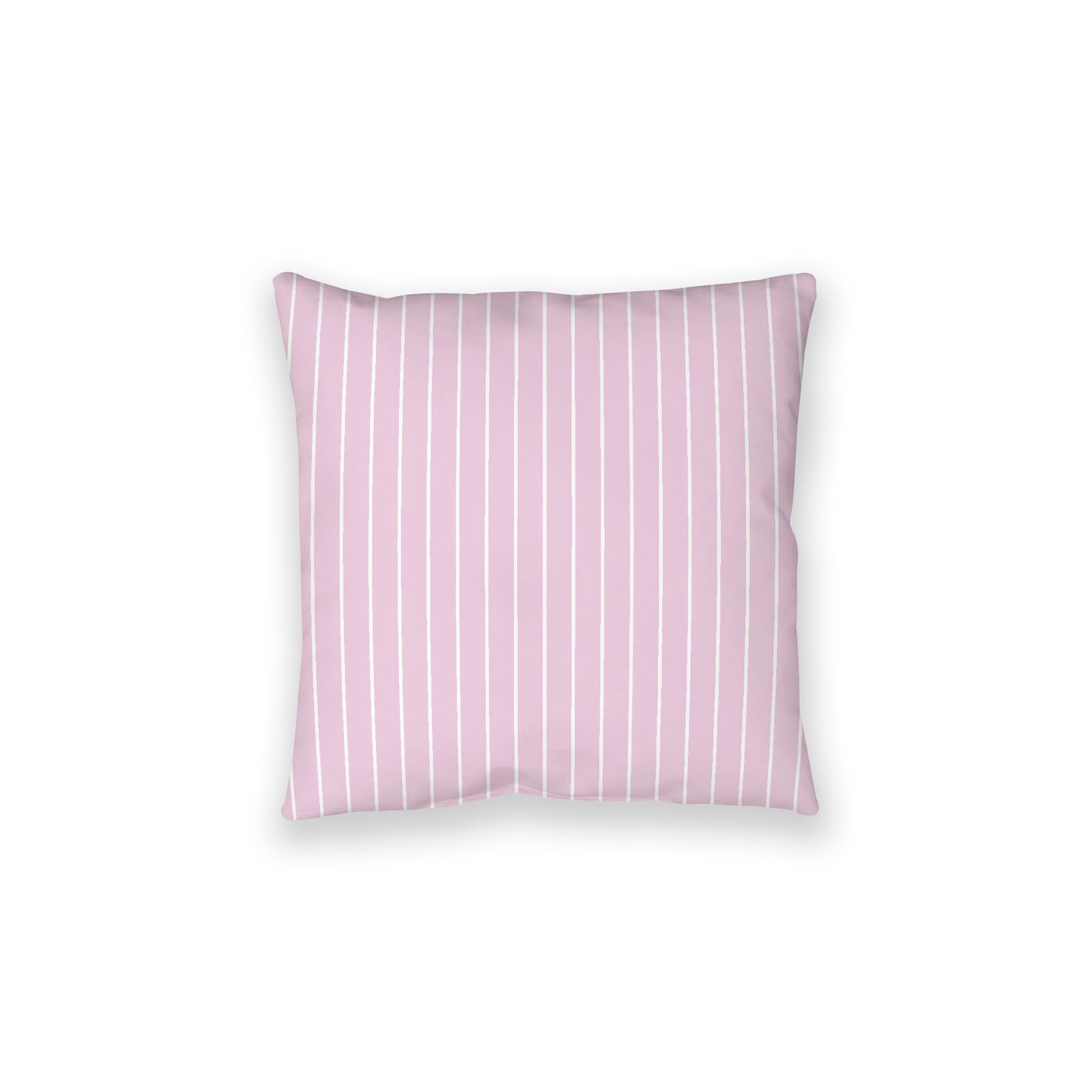 Pink Spun Polyester Floor Pillow, White Stripes on Top, Pink Bottom, 28 x 28 inches