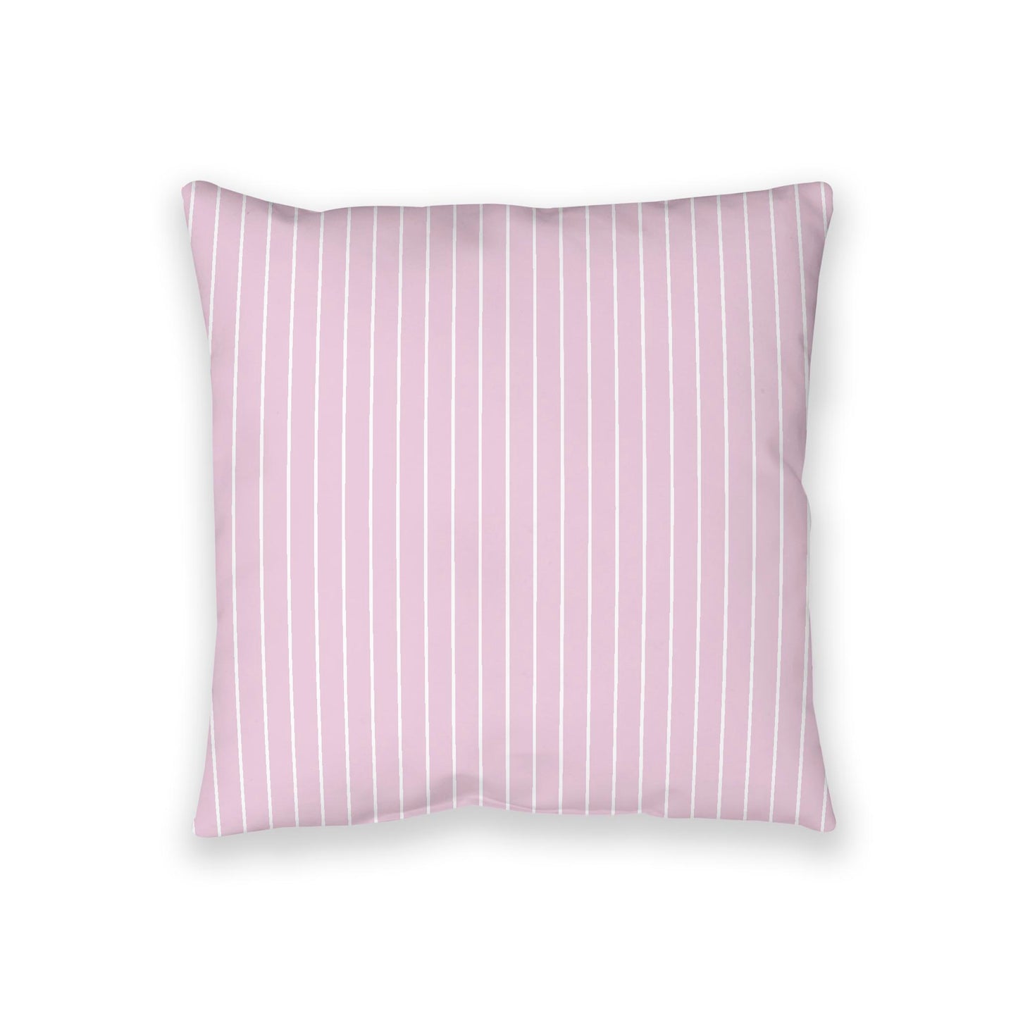 Pink Spun Polyester Floor Pillow, White Stripes on Top, Pink Bottom, 36 x 36 inches
