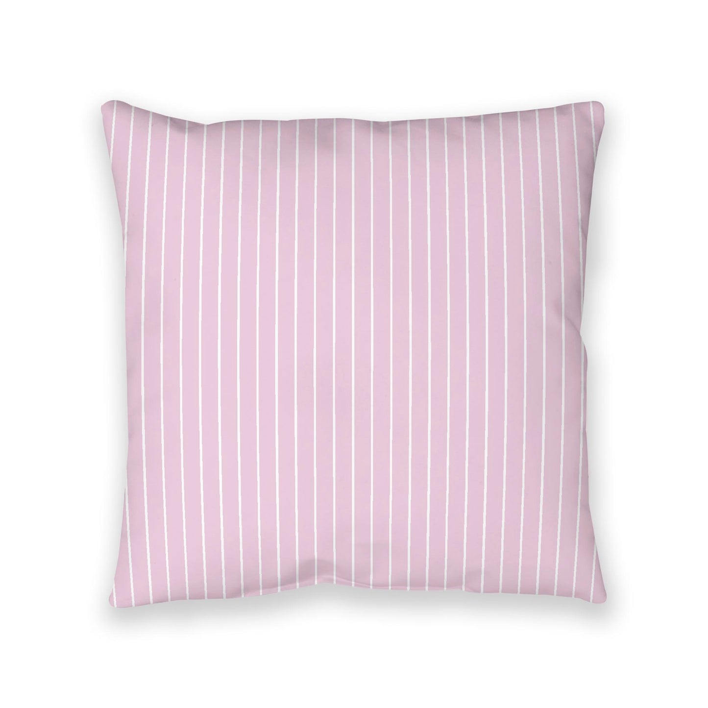 Pink Spun Polyester Floor Pillow, White Stripes on Top, Pink Bottom, 40 x 40 inches