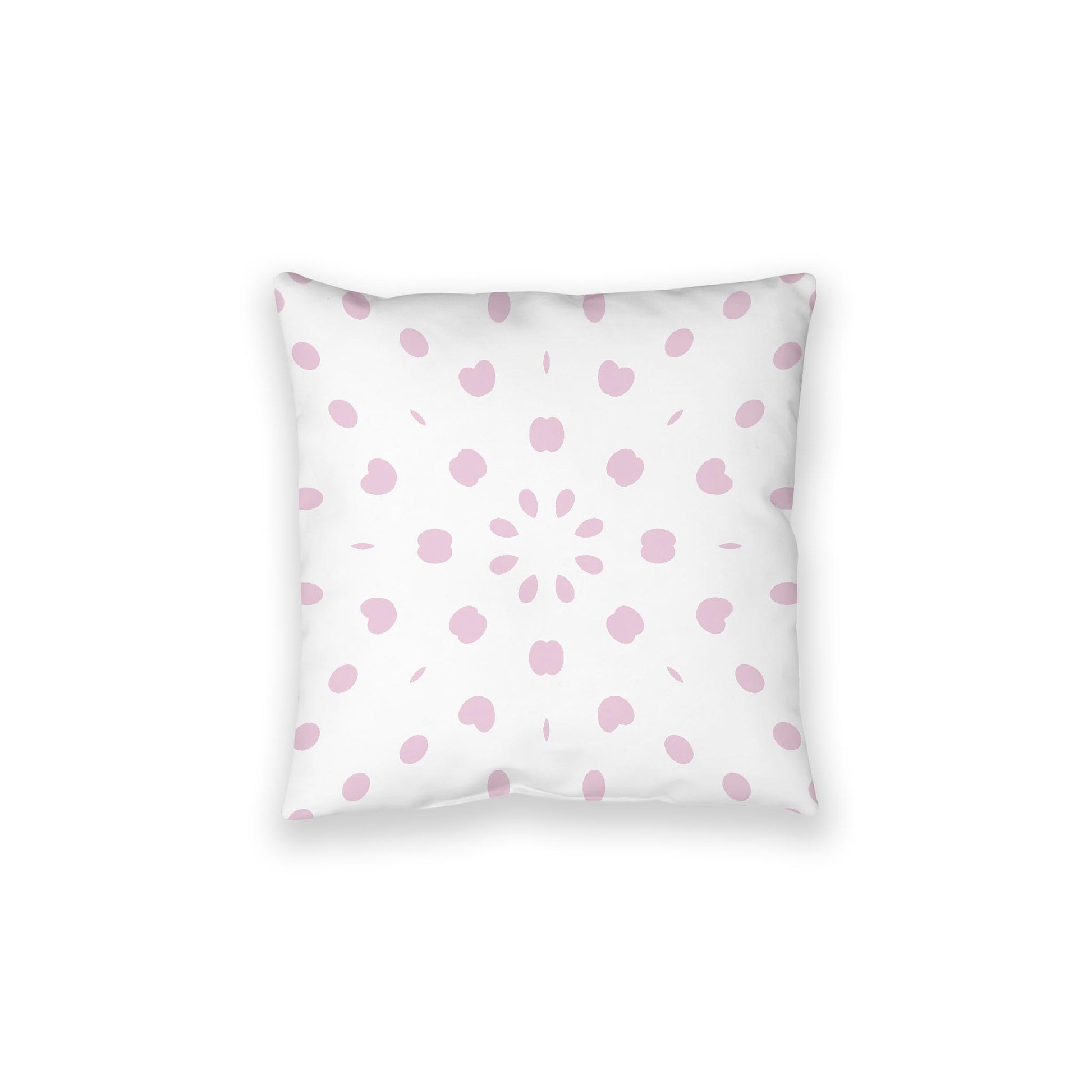 White Spun Polyester Floor Pillow, Pink Burst on Top, White Bottom, 28 x 28 inches