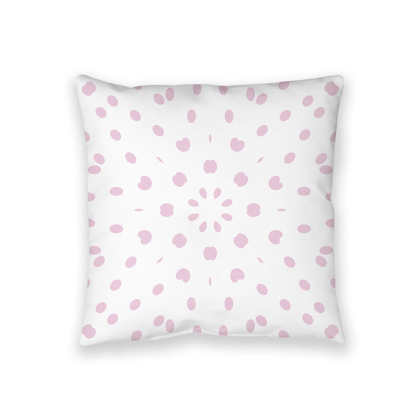 White Spun Polyester Floor Pillow, Pink Burst on Top, White Bottom, 36 x 36 inches