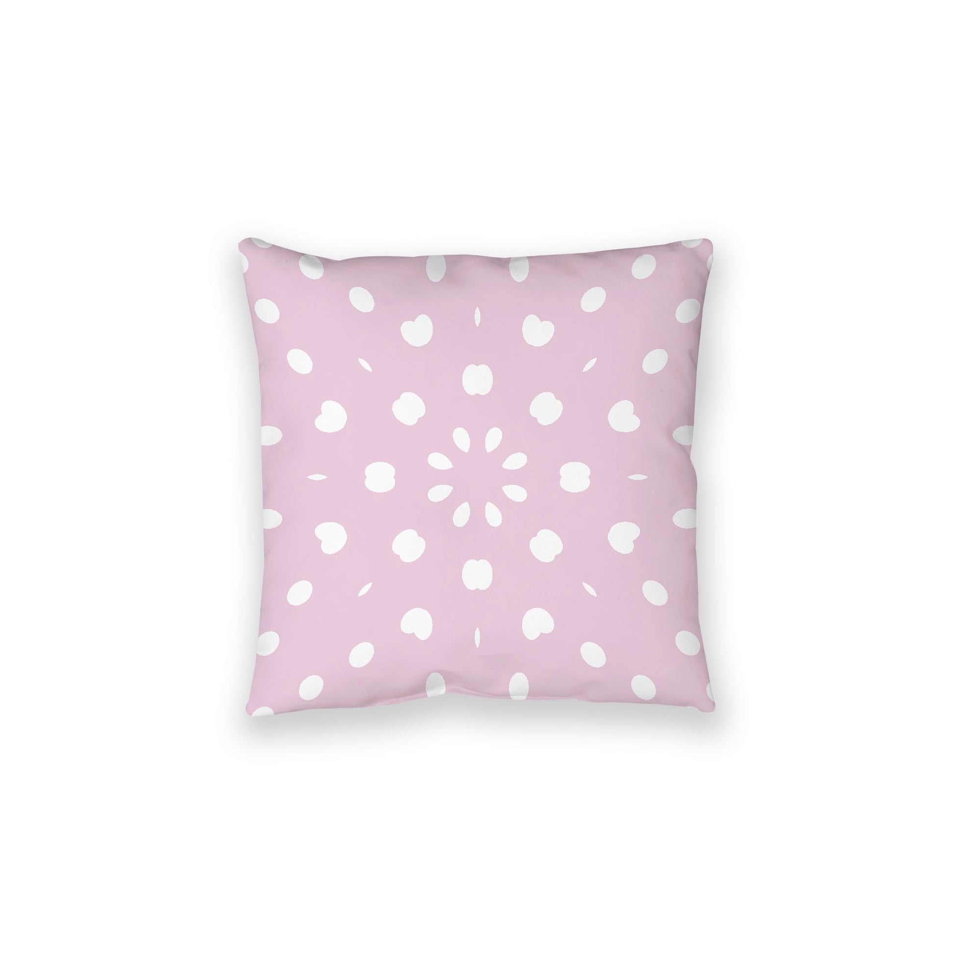 Pink Spun Polyester Floor Pillow, White Burst Pattern on Top, Pink Bottom, 28 x 28 inches