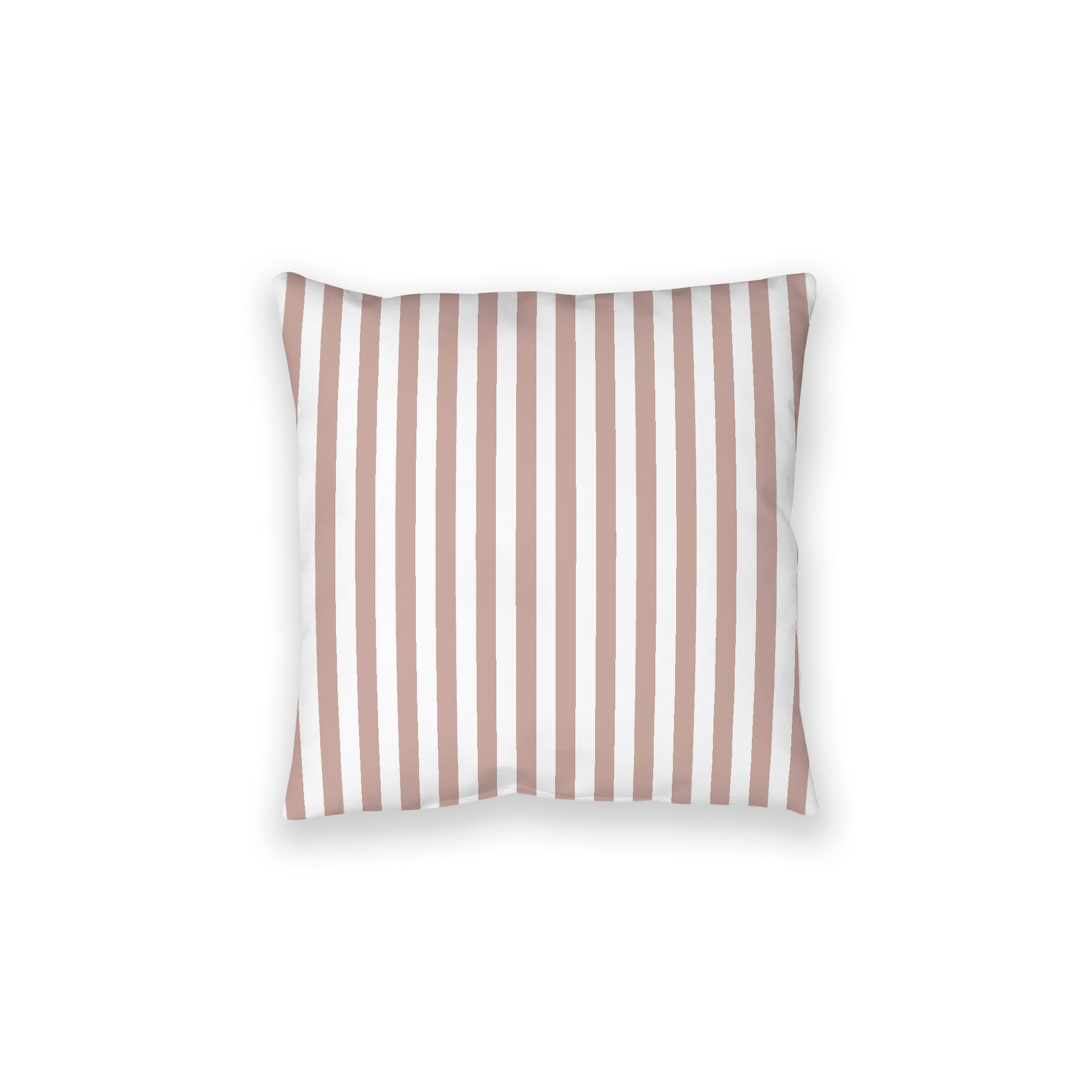 White Spun Polyester Floor Pillow, Bold Salmon Bars on Top, White Bottom, 28 x 28 inches