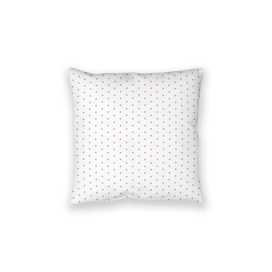 White Spun Polyester Floor Pillow, Salmon Diamonds on Top, White Bottom, 28 x 28 inches