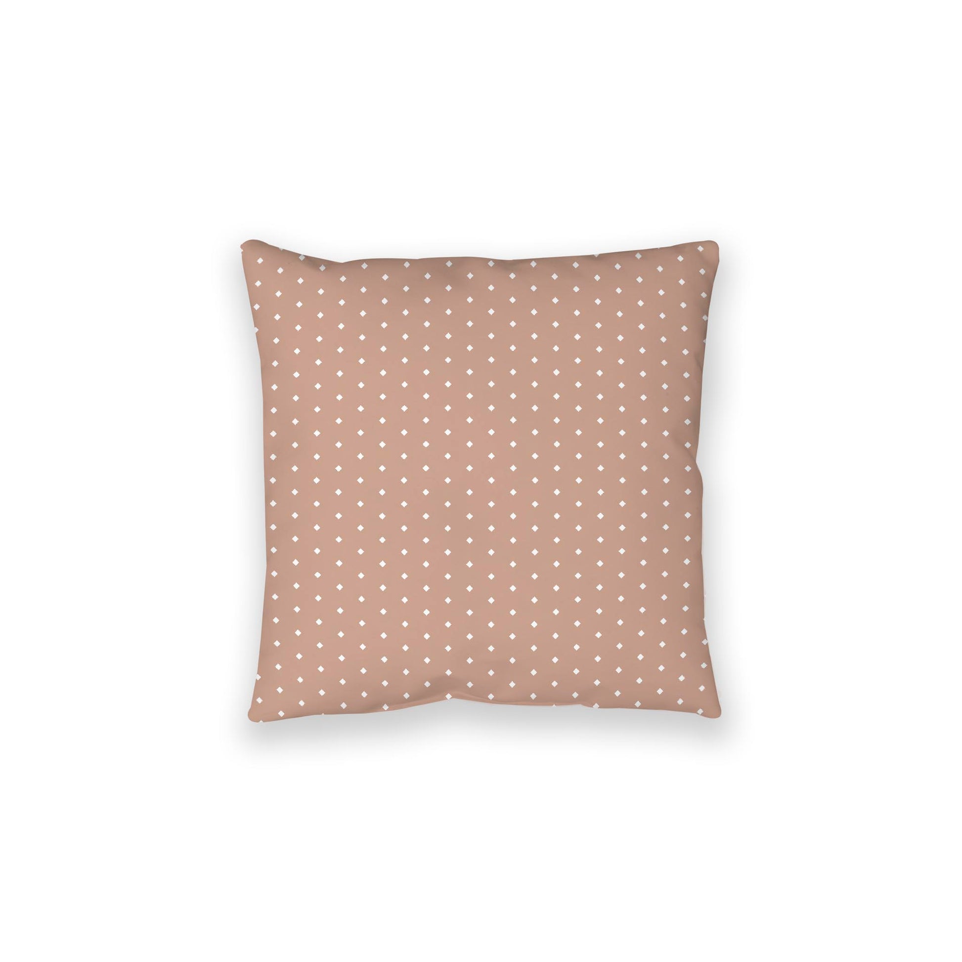 Salmon Spun Polyester Floor Pillow, White Diamonds on Top, Salmon Bottom, 28 x 28 inches