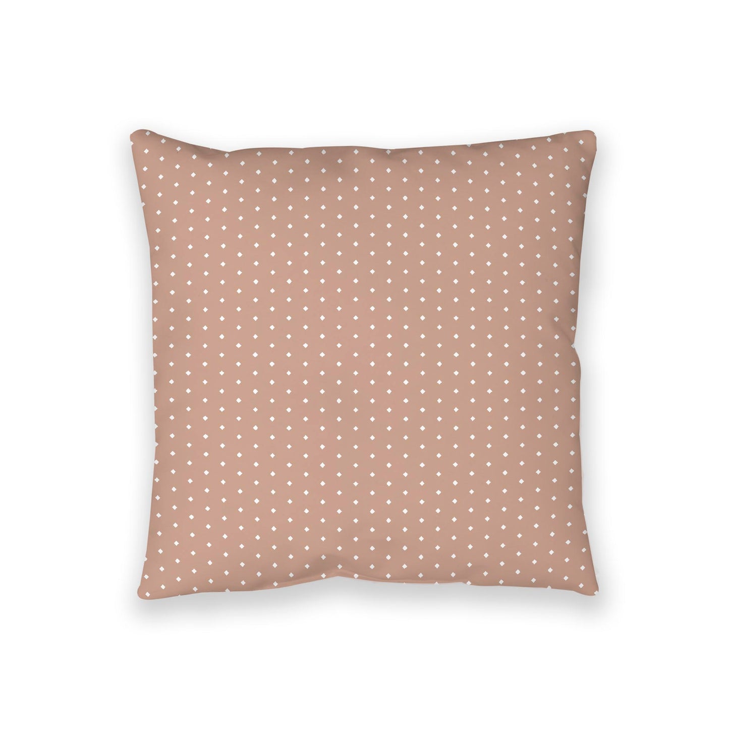 Salmon Spun Polyester Floor Pillow, White Diamonds on Top, Salmon Bottom, 36 x 36 inches