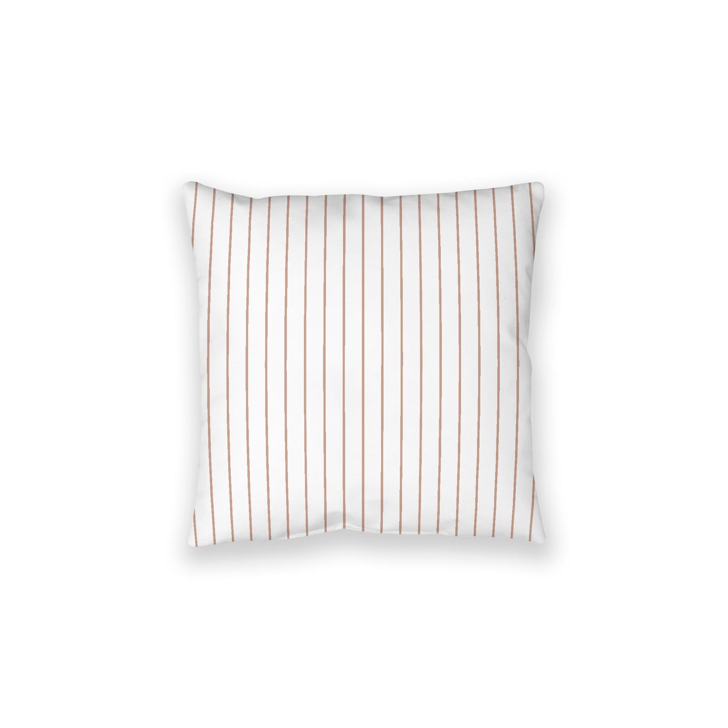 White Spun Polyester Floor Pillow, Salmon Stripes on Top, White Bottom, 28 x 28 inches