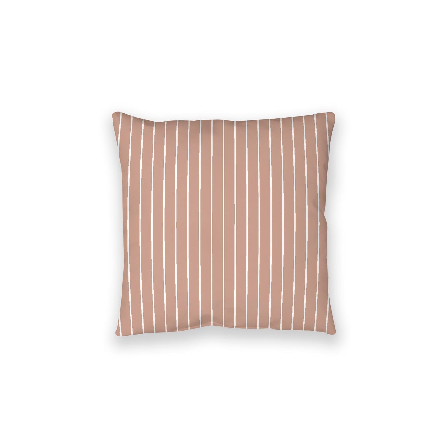 Salmon Spun Polyester Floor Pillow, White Stripes on Top, Salmon Bottom, 28 x 28 inches