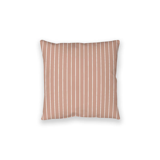 Salmon Spun Polyester Floor Pillow, White Stripes on Top, Salmon Bottom, 28 x 28 inches