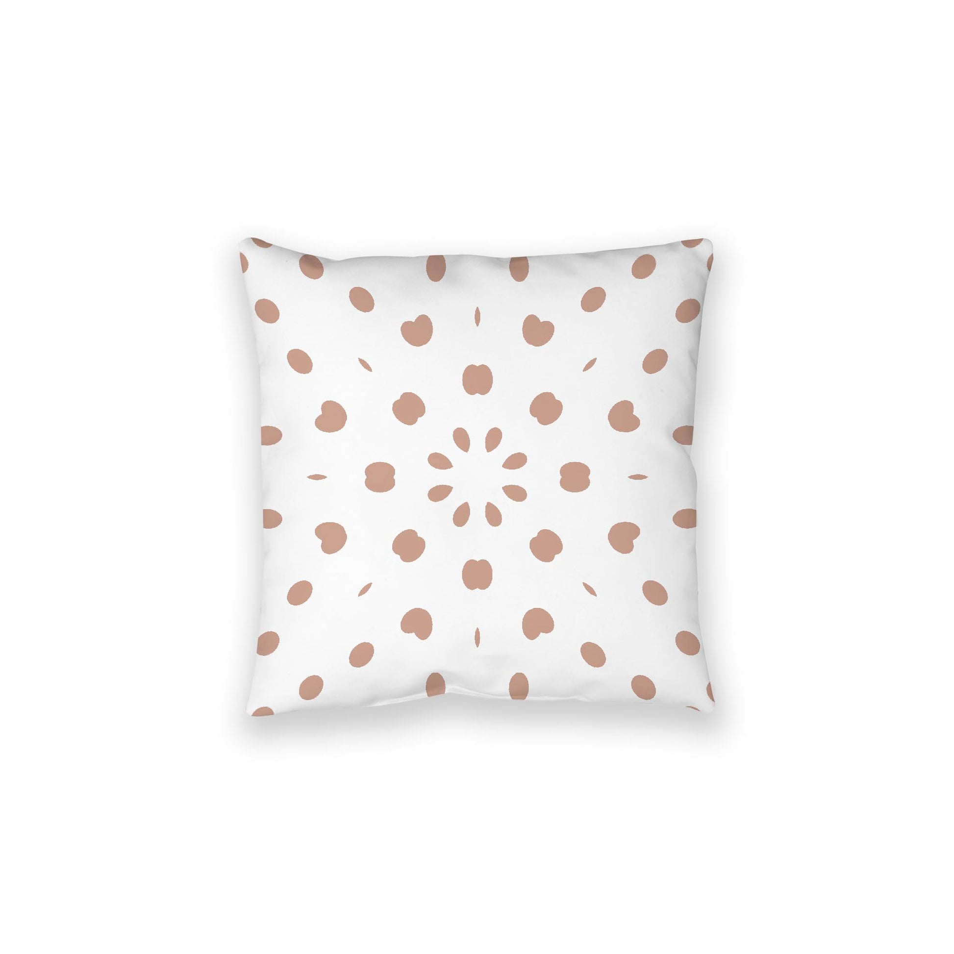 White Spun Polyester Floor Pillow, Salmon Burst on Top, White Bottom, 28 x 28 inches