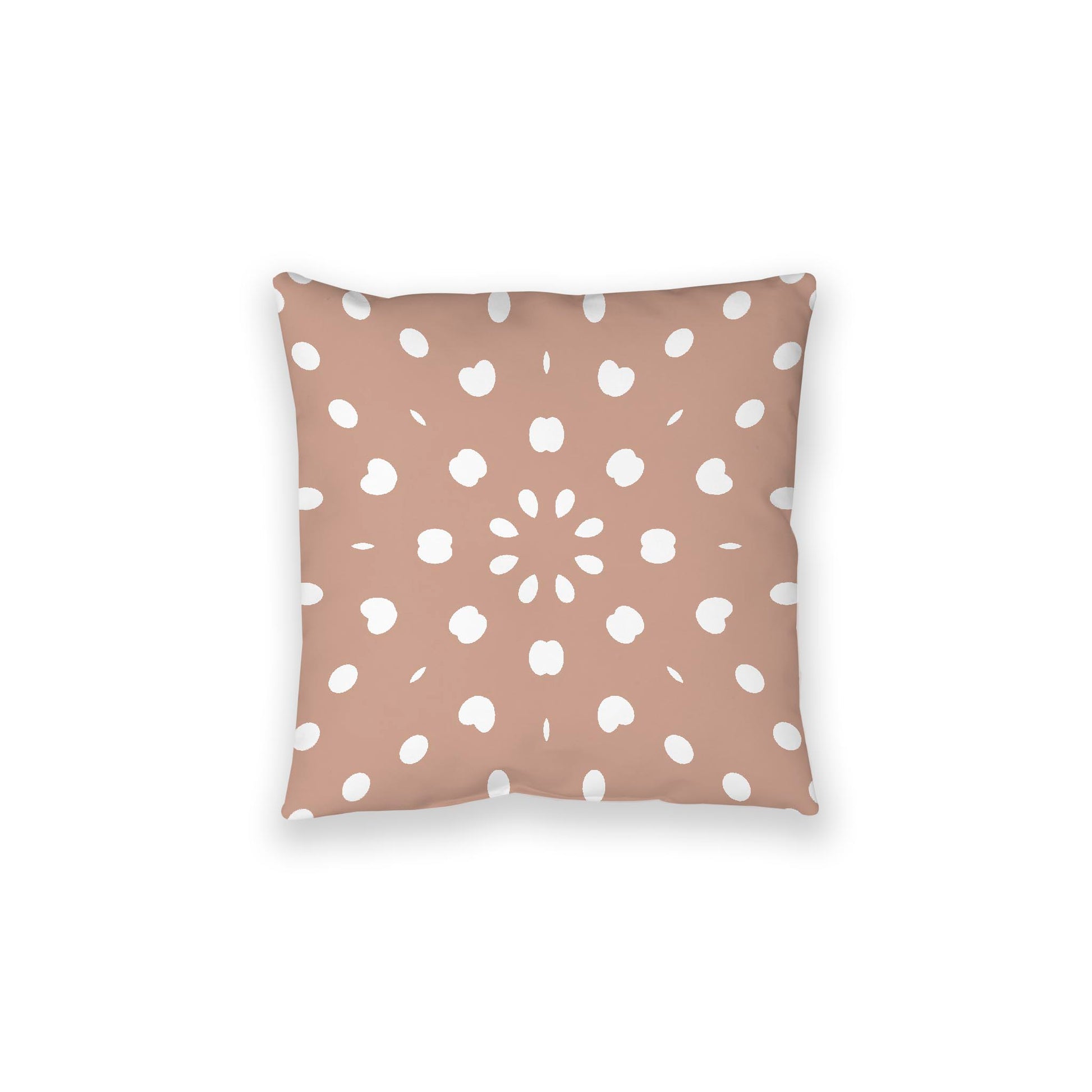 Salmon Spun Polyester Floor Pillow, White Burst Pattern on Top, Salmon Bottom, 28 x 28 inches
