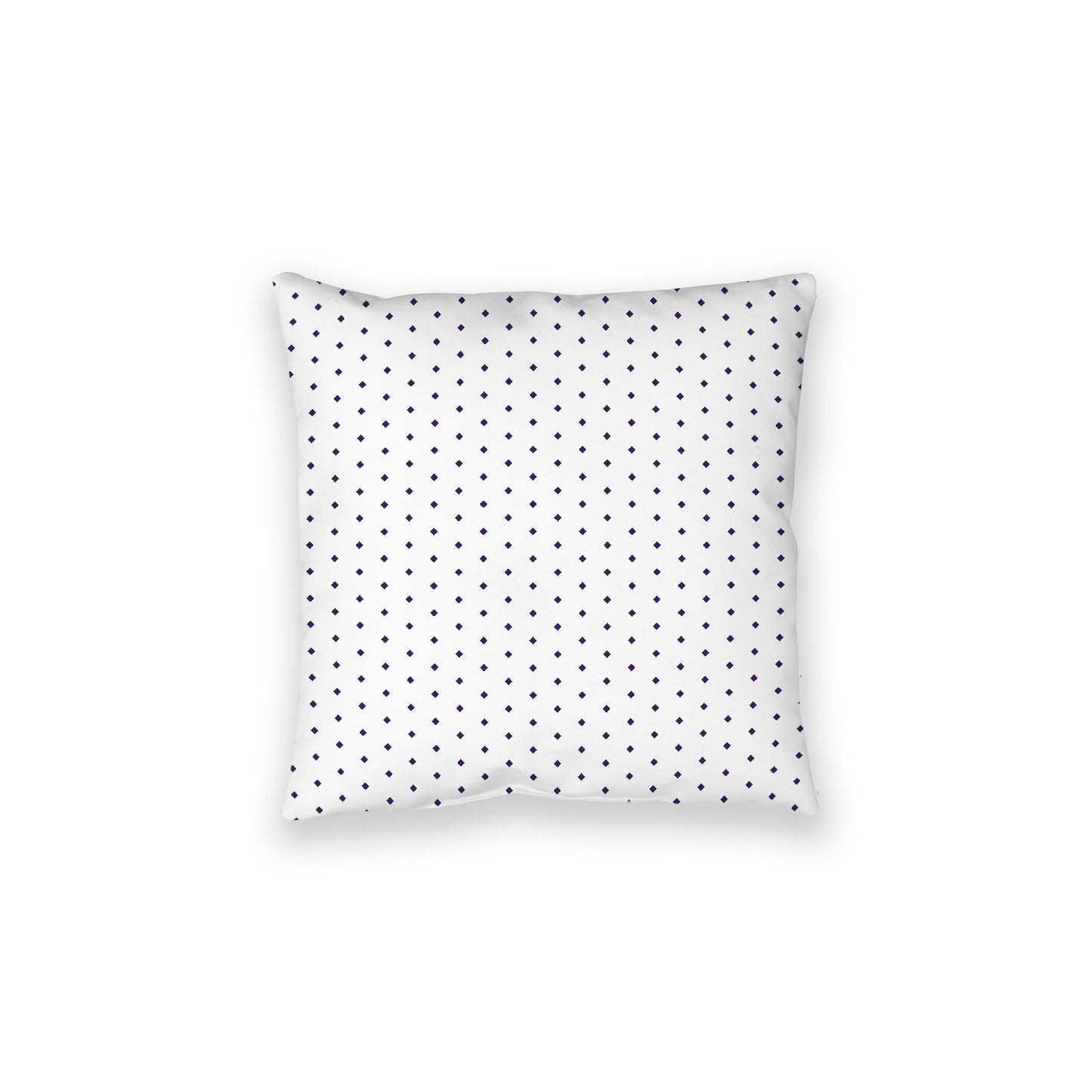 White Spun Polyester Floor Pillow, Purple Diamonds on Top, White Bottom, 28 x 28 inches